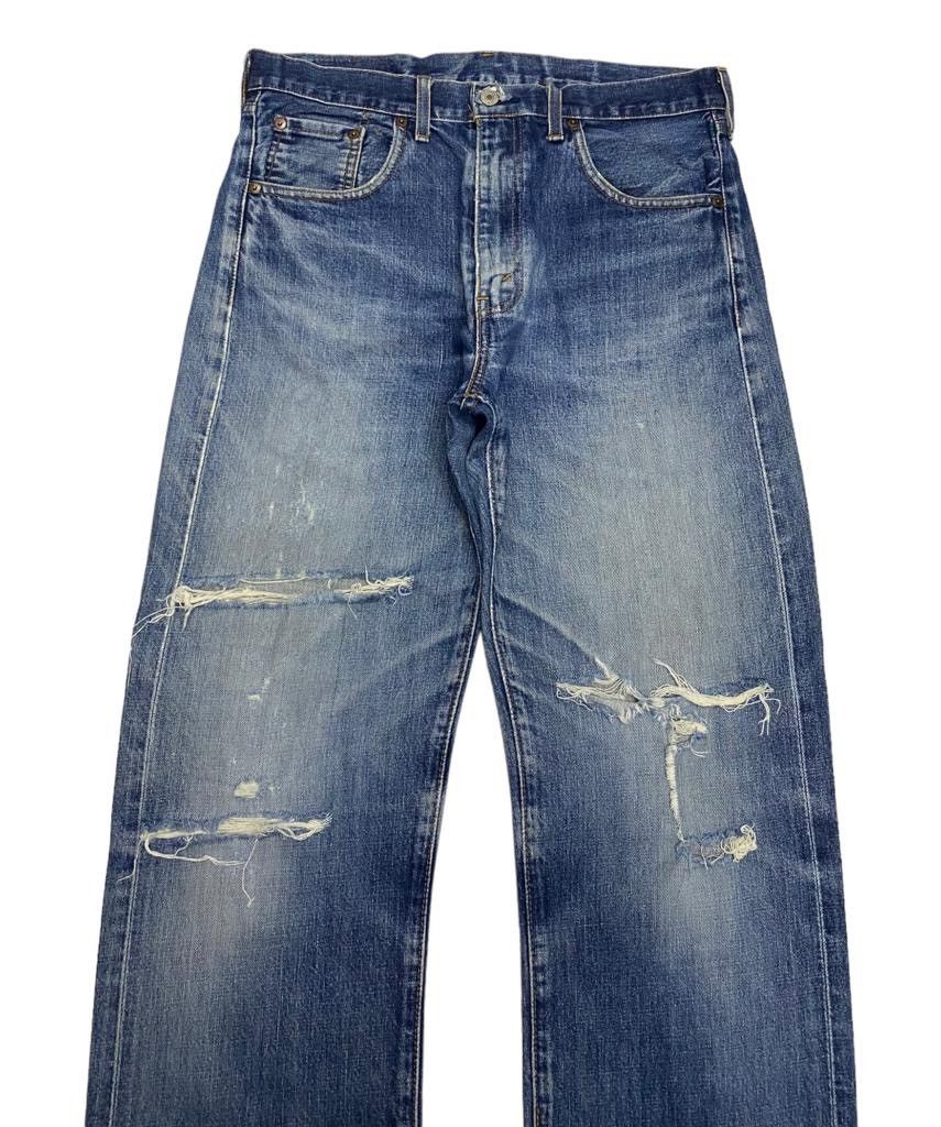 Levi's VINTAGE LEVIS BIG E 502 SELVEDGE DISTRESSED DENIM JEANS Size US 33 - 6 Thumbnail