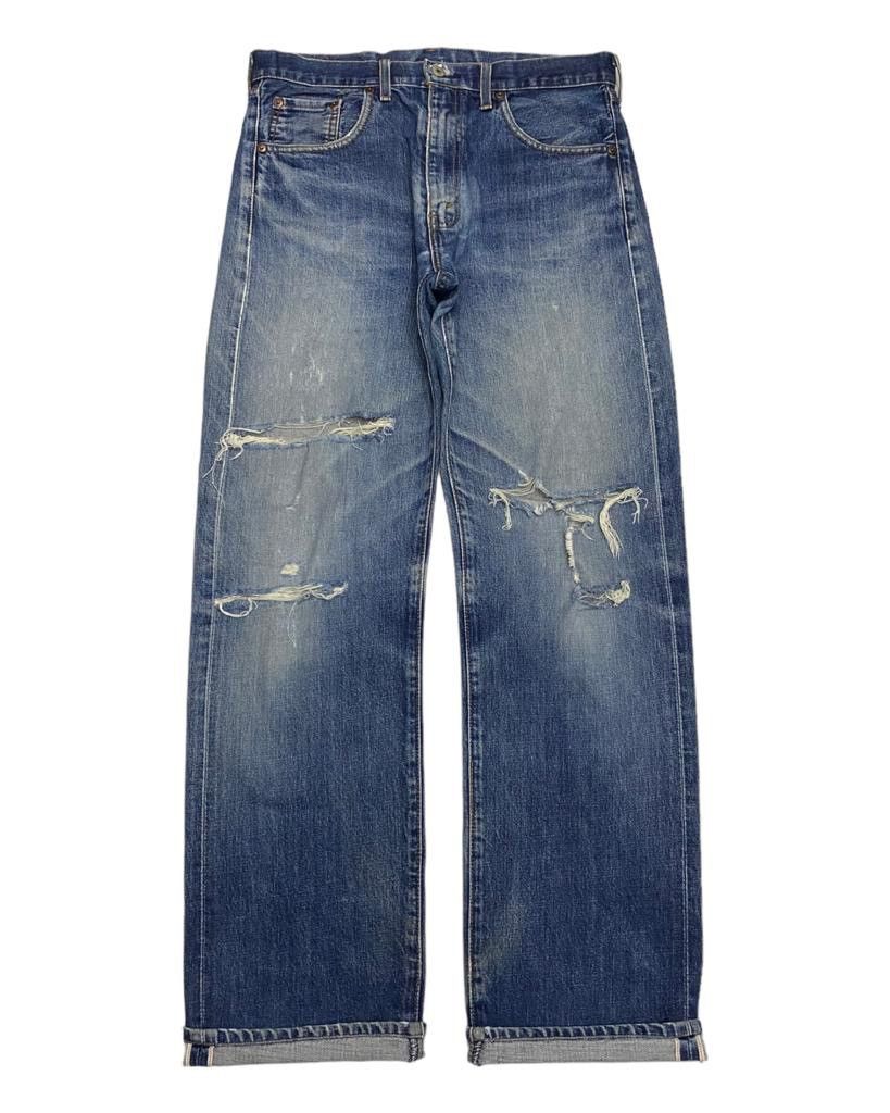 Levi's VINTAGE LEVIS BIG E 502 SELVEDGE DISTRESSED DENIM JEANS Size US 33 - 1 Thumbnail