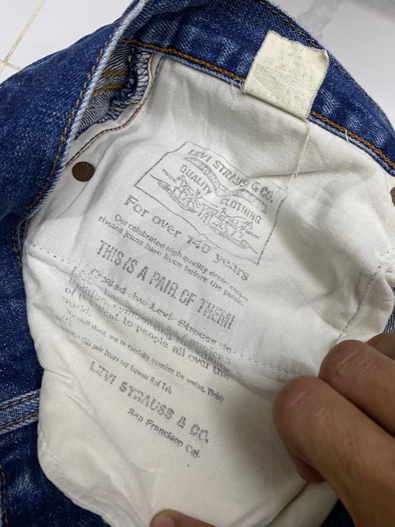 Levi's VINTAGE LEVIS BIG E 502 SELVEDGE DISTRESSED DENIM JEANS Size US 33 - 21 Thumbnail