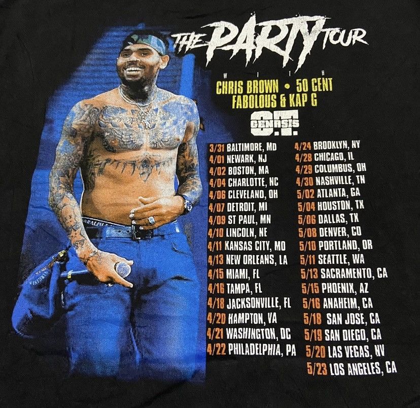 Band Tees Chris Brown x 50 cent tour tshirt Size US L / EU 52-54 / 3 - 4 Thumbnail