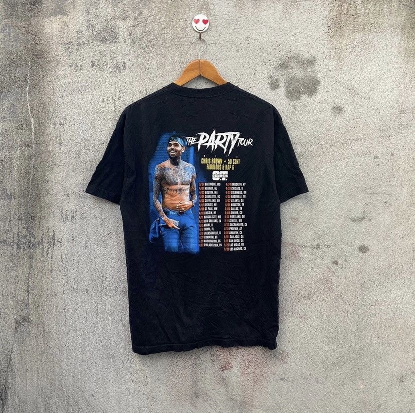 Band Tees Chris Brown x 50 cent tour tshirt Size US L / EU 52-54 / 3 - 2 Thumbnail