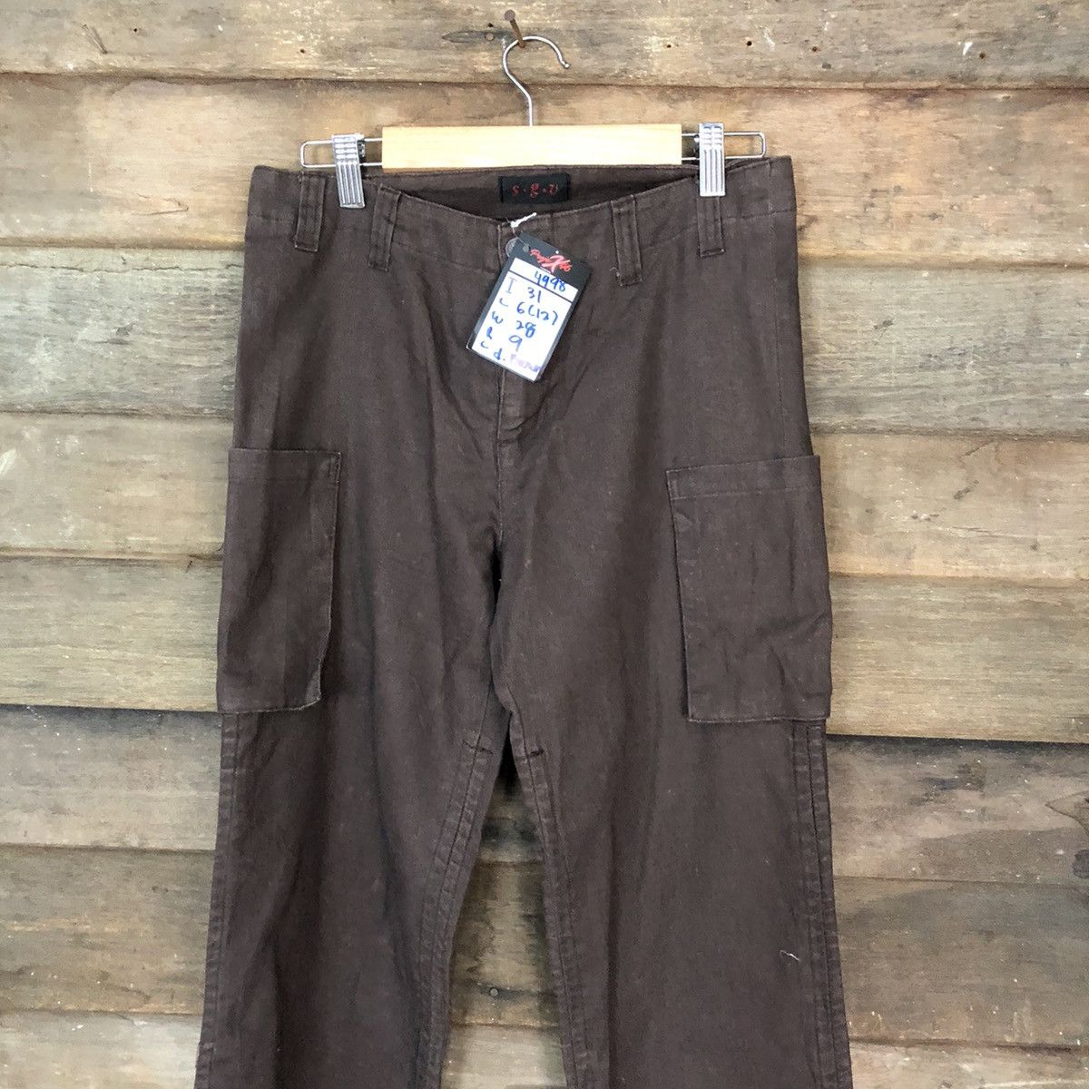 Japanese Brand S.G.U Dark Brown multipocket tactical Cargo Pants #4998 Size 27" / US 4 / IT 40 - 2 Thumbnail