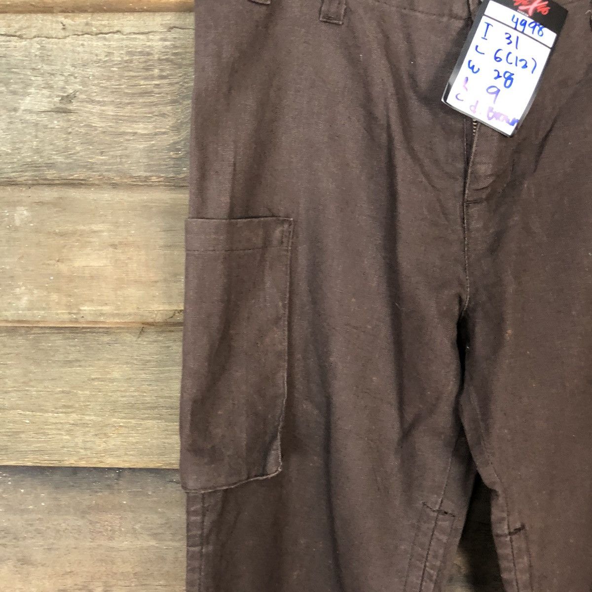 Japanese Brand S.G.U Dark Brown multipocket tactical Cargo Pants #4998 Size 27" / US 4 / IT 40 - 4 Thumbnail