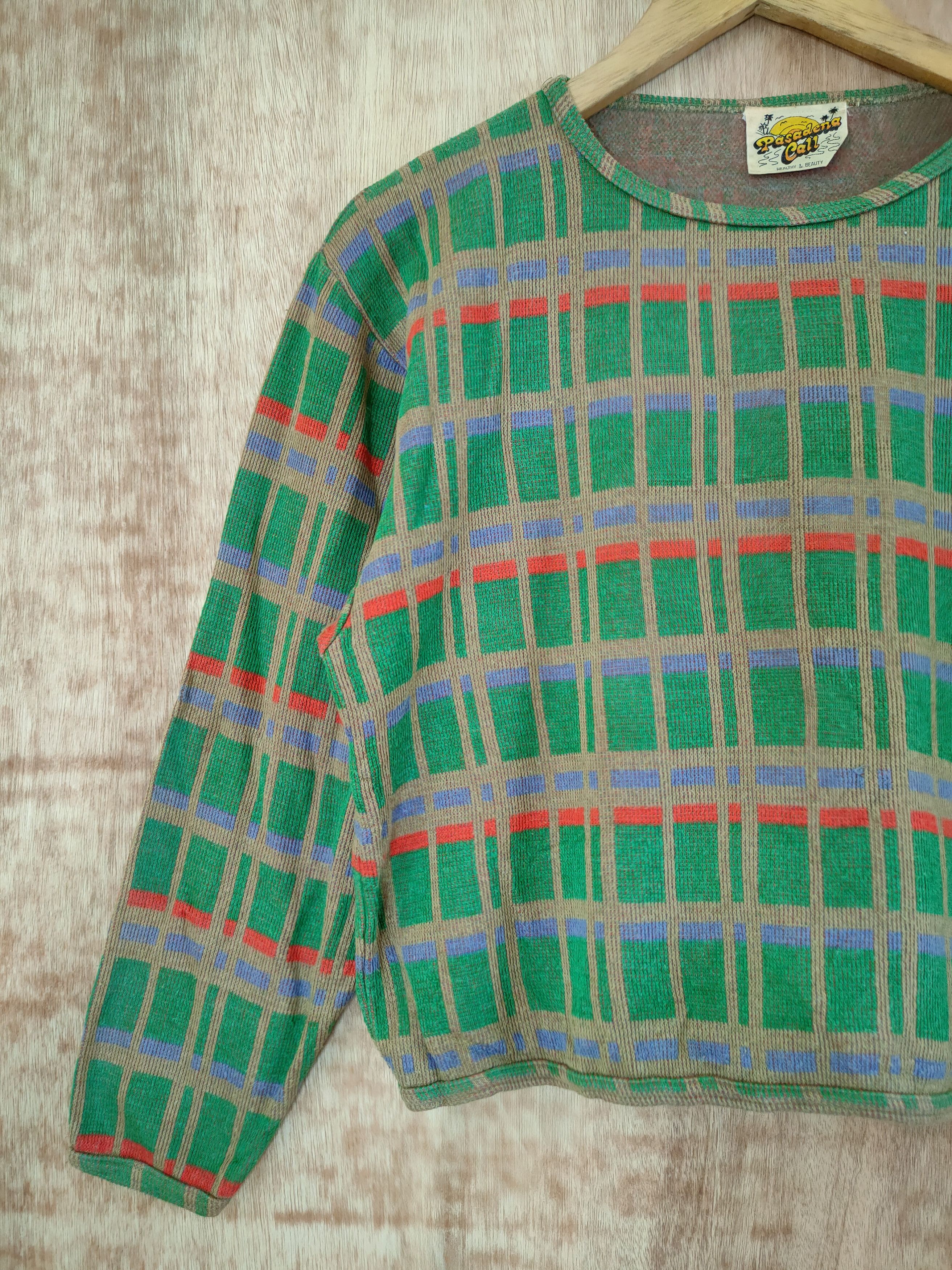 Vintage Pasadena Call checkered crop top vintage knitwear #46-651 Size S / US 4 / IT 40 - 2 Thumbnail