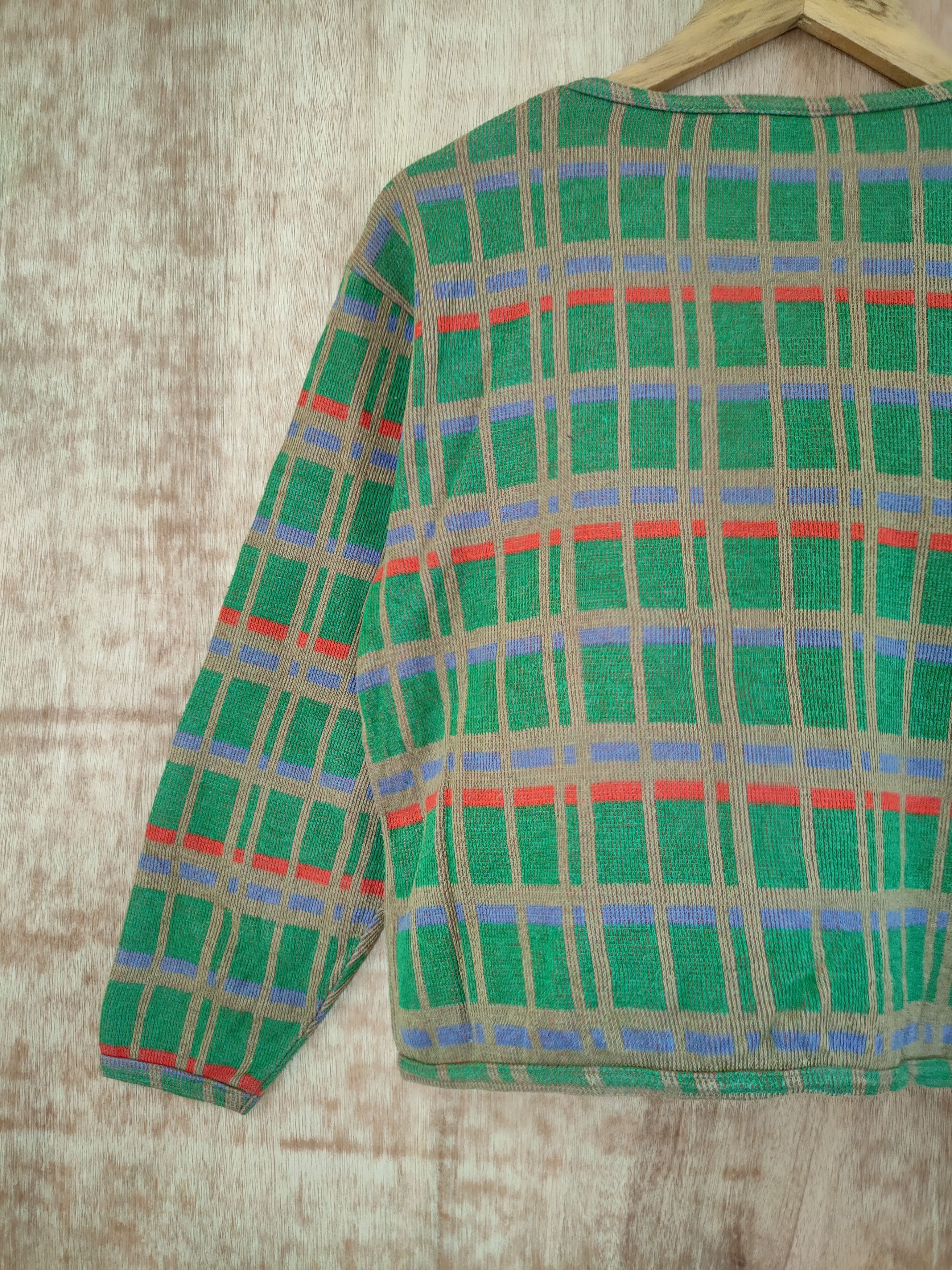 Vintage Pasadena Call checkered crop top vintage knitwear #46-651 Size S / US 4 / IT 40 - 7 Thumbnail