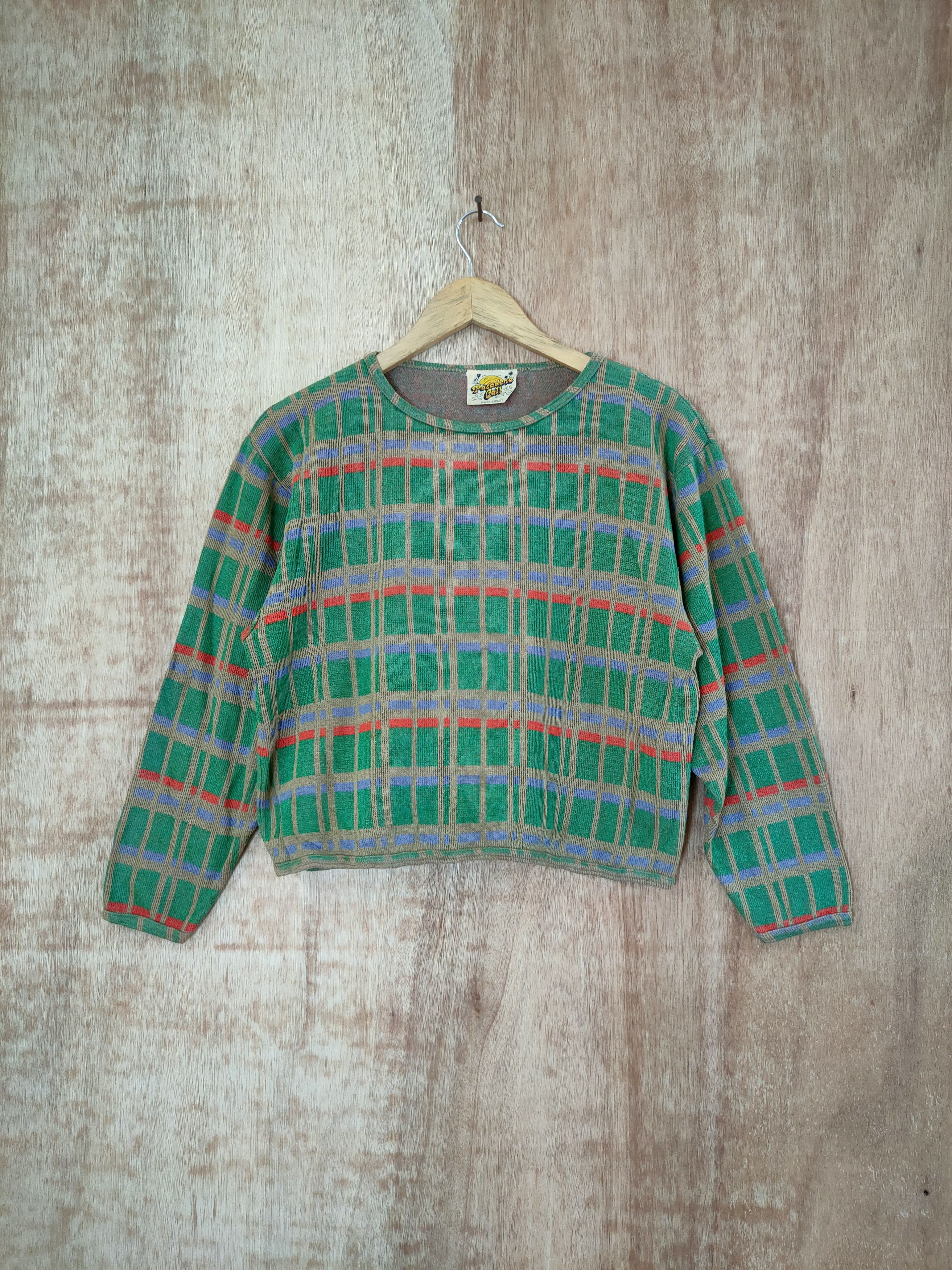 Vintage Pasadena Call checkered crop top vintage knitwear #46-651 Size S / US 4 / IT 40 - 1 Thumbnail