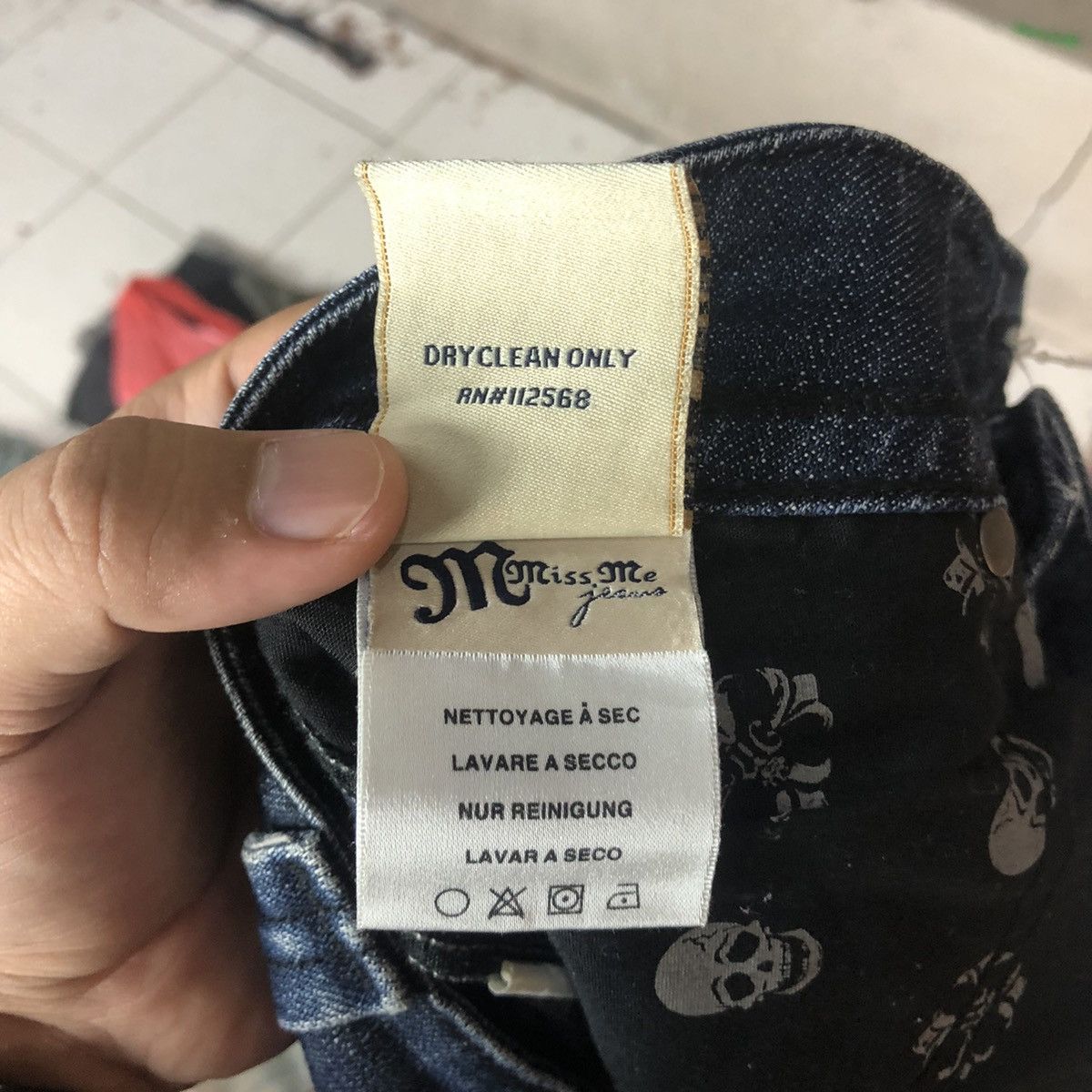 Japanese Brand Miss Me skull Dark Blue Cropped Denim Pants #5113 Size 30" / US 8 / IT 44 - 15 Thumbnail
