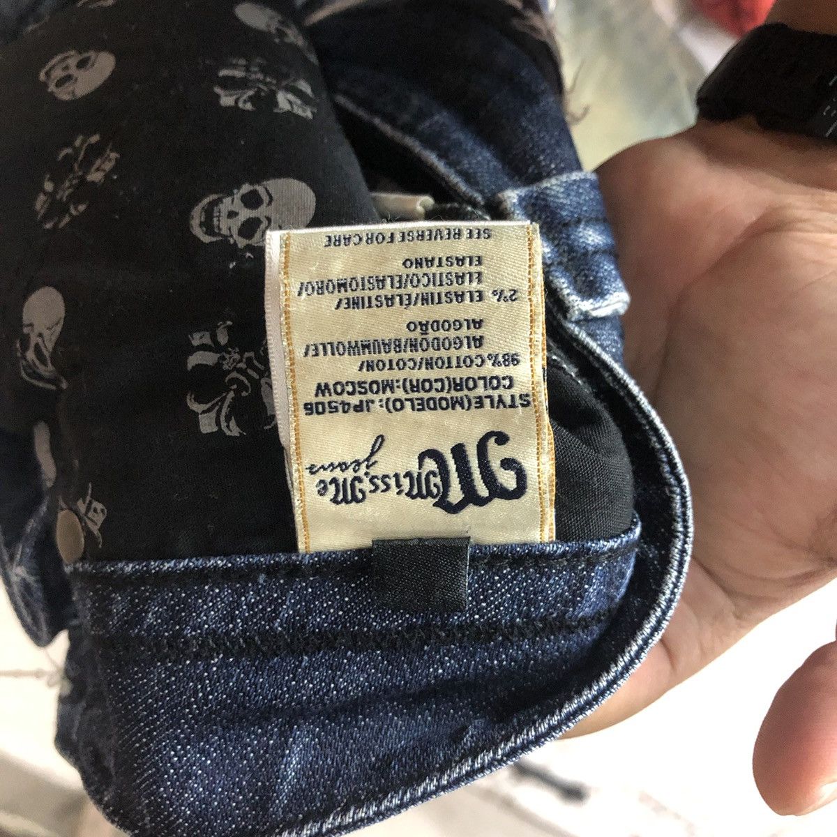 Japanese Brand Miss Me skull Dark Blue Cropped Denim Pants #5113 Size 30" / US 8 / IT 44 - 14 Thumbnail
