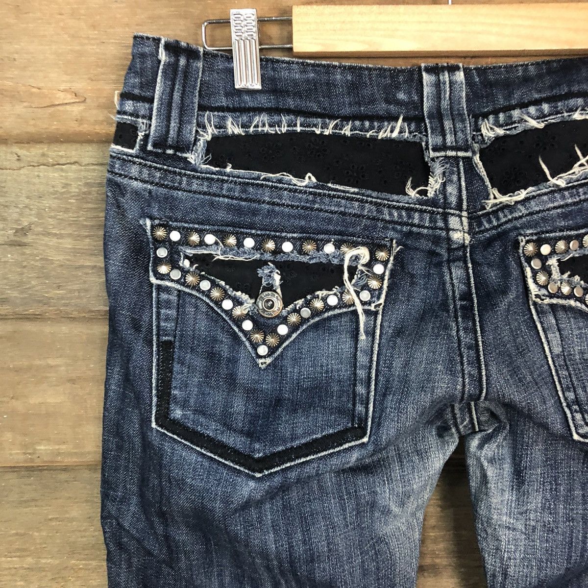 Japanese Brand Miss Me skull Dark Blue Cropped Denim Pants #5113 Size 30" / US 8 / IT 44 - 12 Thumbnail