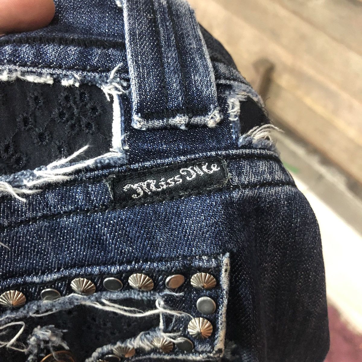 Japanese Brand Miss Me skull Dark Blue Cropped Denim Pants #5113 Size 30" / US 8 / IT 44 - 16 Thumbnail