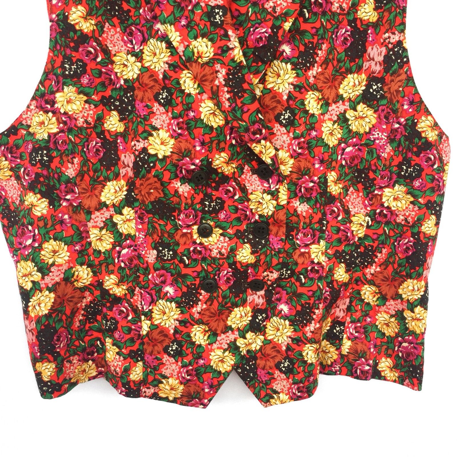 Kenzo HEAT🔥Kenzo Paris Floral Motif Overprint Buton Vest Size US S / EU 44-46 / 1 - 4 Thumbnail