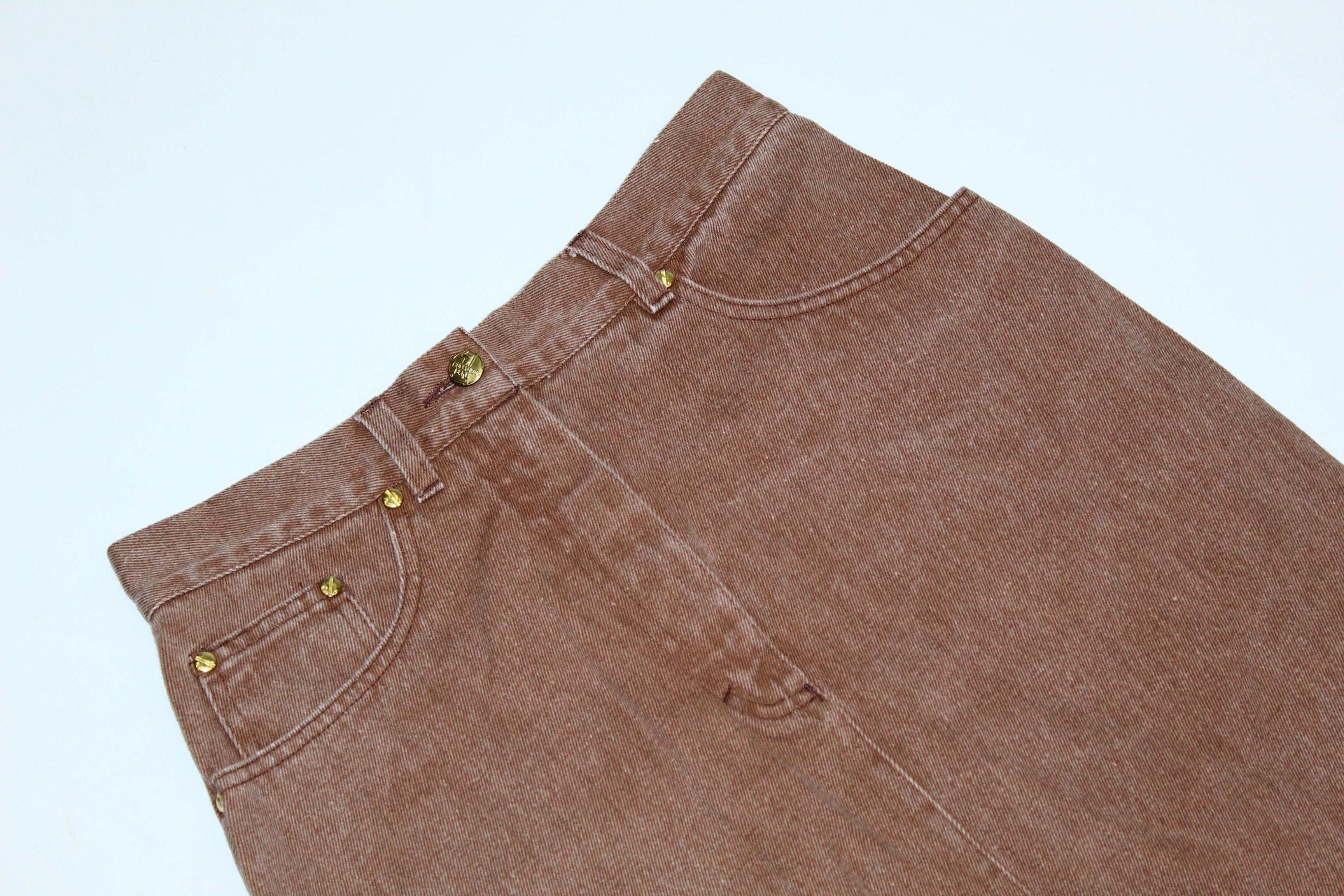 Trussardi Vintage Trussardi Garment Dyed Stonewash Raw Denim Skirt Size 30" / US 8 / IT 44 - 5 Thumbnail