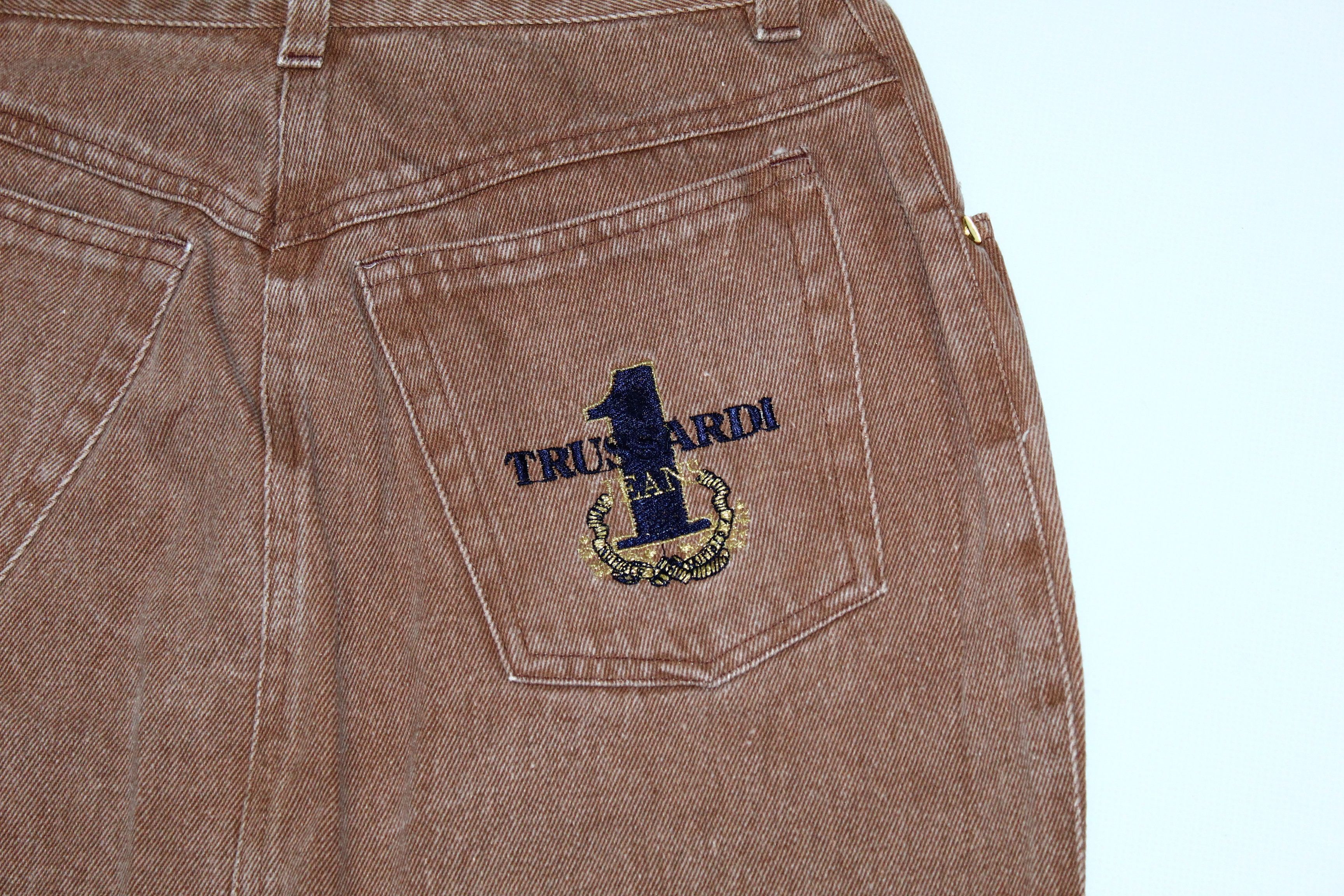 Trussardi Vintage Trussardi Garment Dyed Stonewash Raw Denim Skirt Size 30" / US 8 / IT 44 - 4 Thumbnail