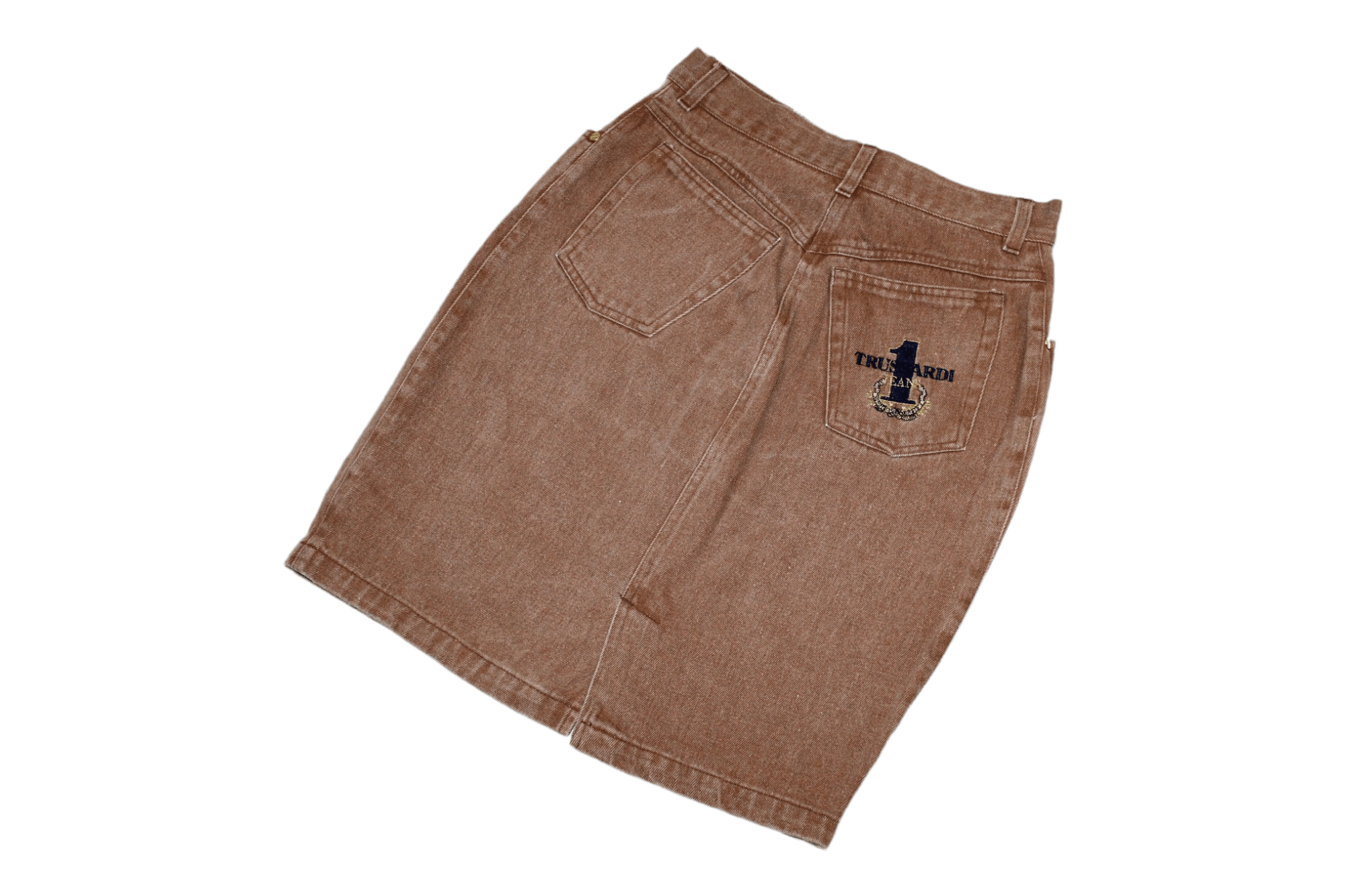 Trussardi Vintage Trussardi Garment Dyed Stonewash Raw Denim Skirt Size 30" / US 8 / IT 44 - 1 Thumbnail