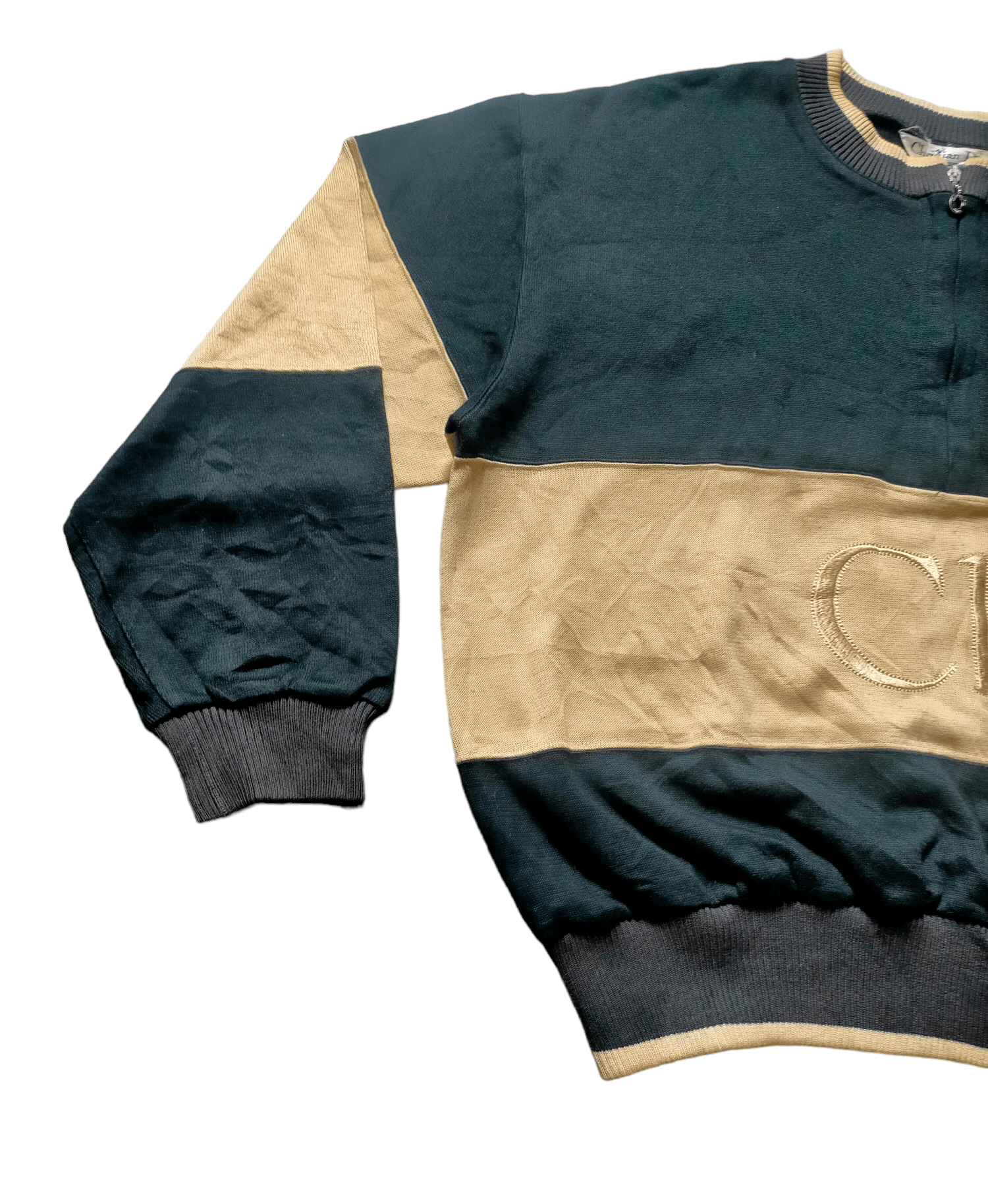 Christian Dior Monsieur Christian Dior Embroidered Spell Out Half Zipped Sweatshirt Size US L / EU 52-54 / 3 - 2 Thumbnail