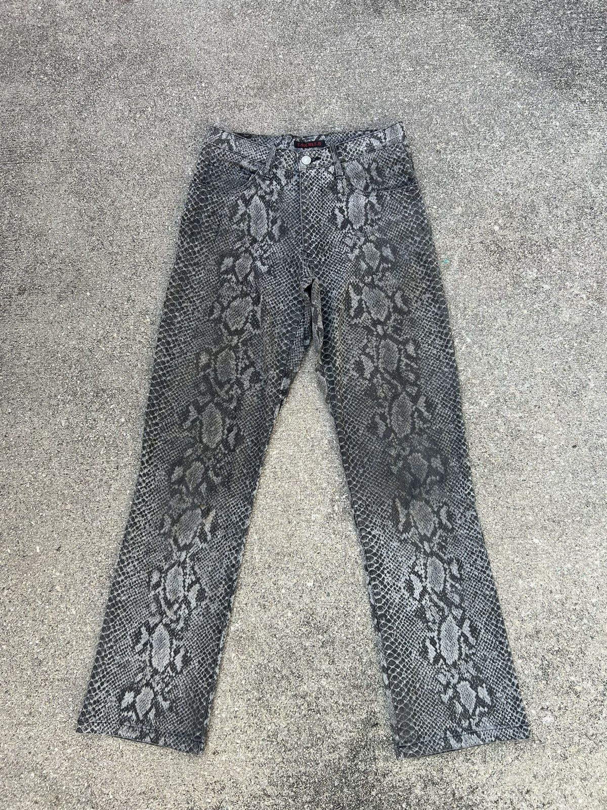 Vintage Vintage J.SECRET.B Japan Snake Scale Stretch Flare Pant Size US 29 - 1 Thumbnail