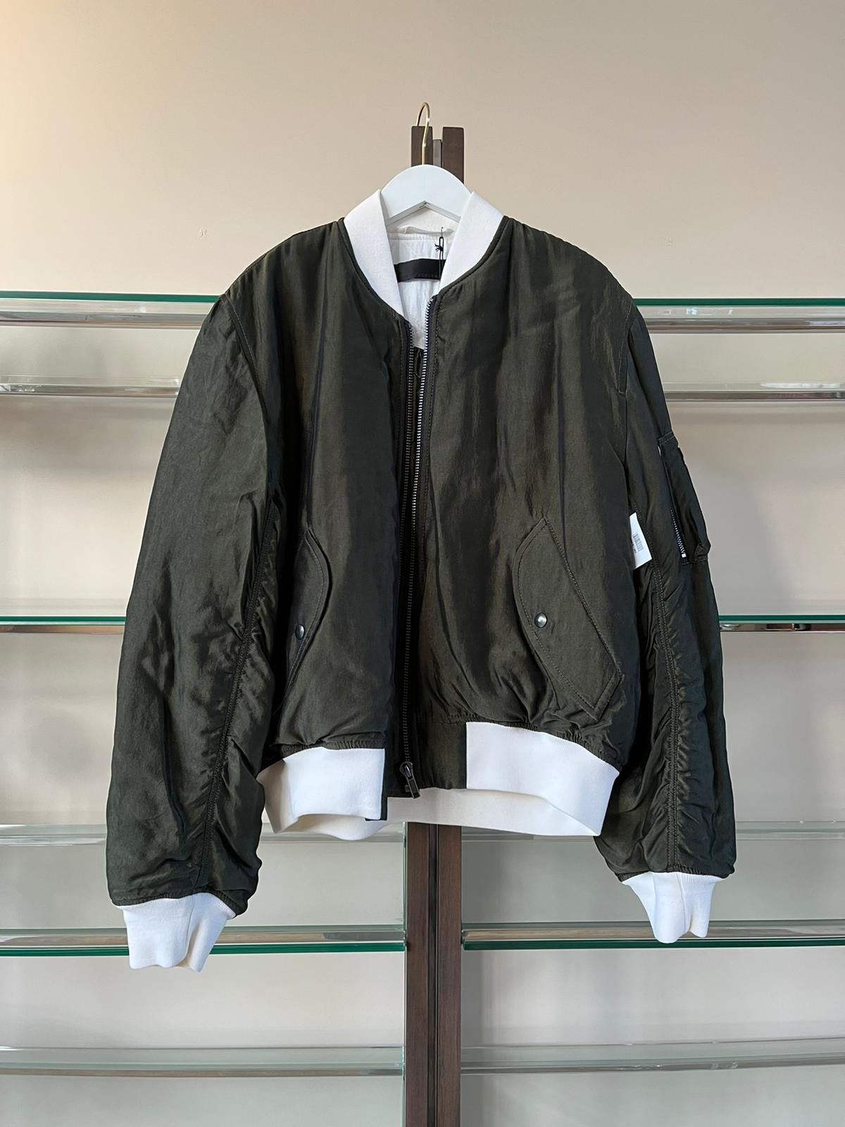 Haider Ackermann Classic Bomber Jacket in Cornwalls Khaki / Ivory Size US M / EU 48-50 / 2 - 2 Thumbnail