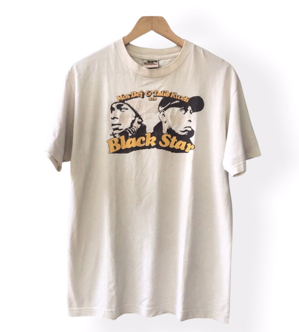 image of Band Tees x Vintage Black Star Rap Tee T-Shirt Mos Def in White, Men's (Size Medium)