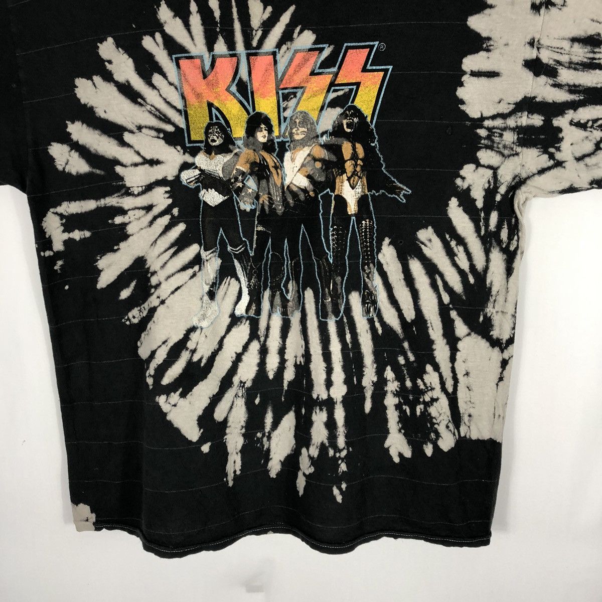 Band Tees × KISS × Vintage Heavy Metal Band Kiss Big Image Tye Dye Promo Tee Size US XL / EU 56 / 4 - 3 Thumbnail