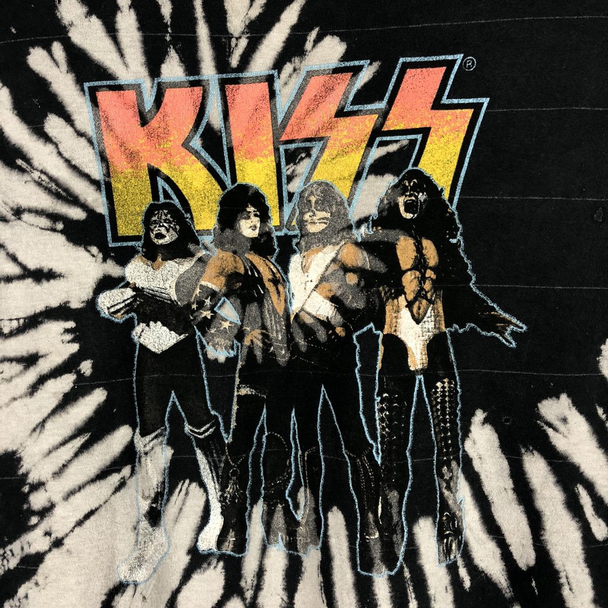 Band Tees × KISS × Vintage Heavy Metal Band Kiss Big Image Tye Dye Promo Tee Size US XL / EU 56 / 4 - 4 Thumbnail