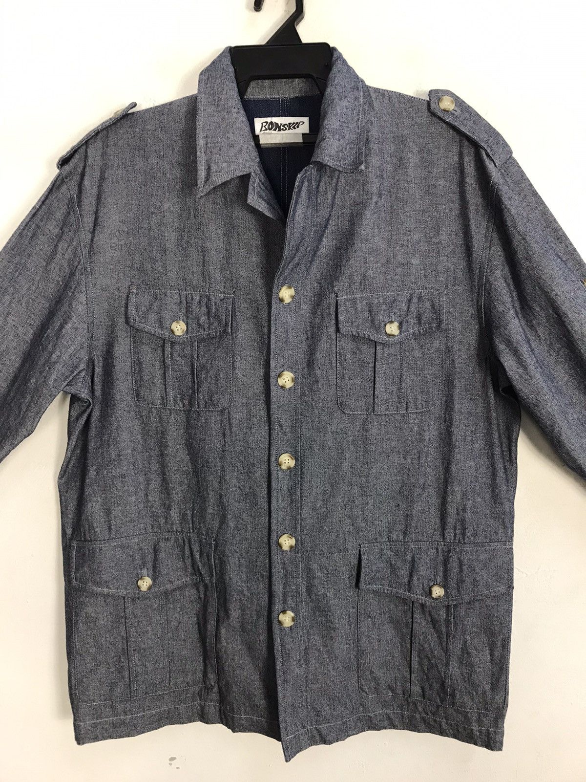 Japanese Brand × Vintage Vintage Bonskip Denim Button Up Pocket Style Size US XL / EU 56 / 4 - 3 Thumbnail