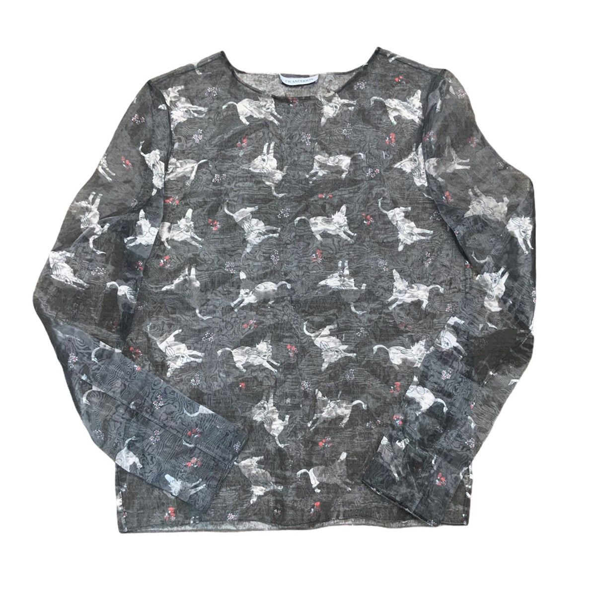 Pre-owned Jw Anderson Sheer Donkey Print Overshirt (sample) In Translucent