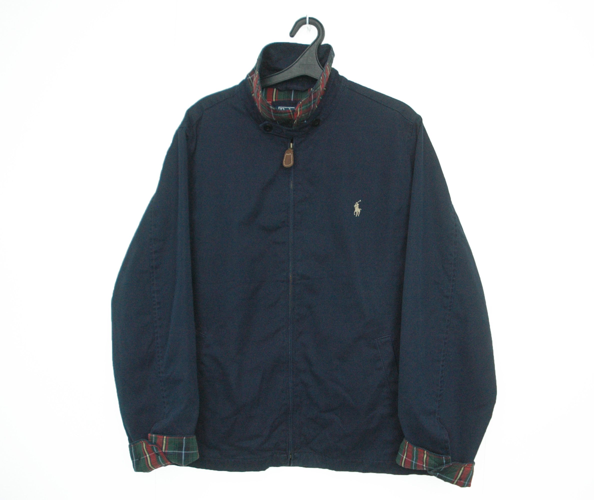 image of Vintage Polo Ralph Laurent Checkered Jacket in Navy, Men's (Size XL)