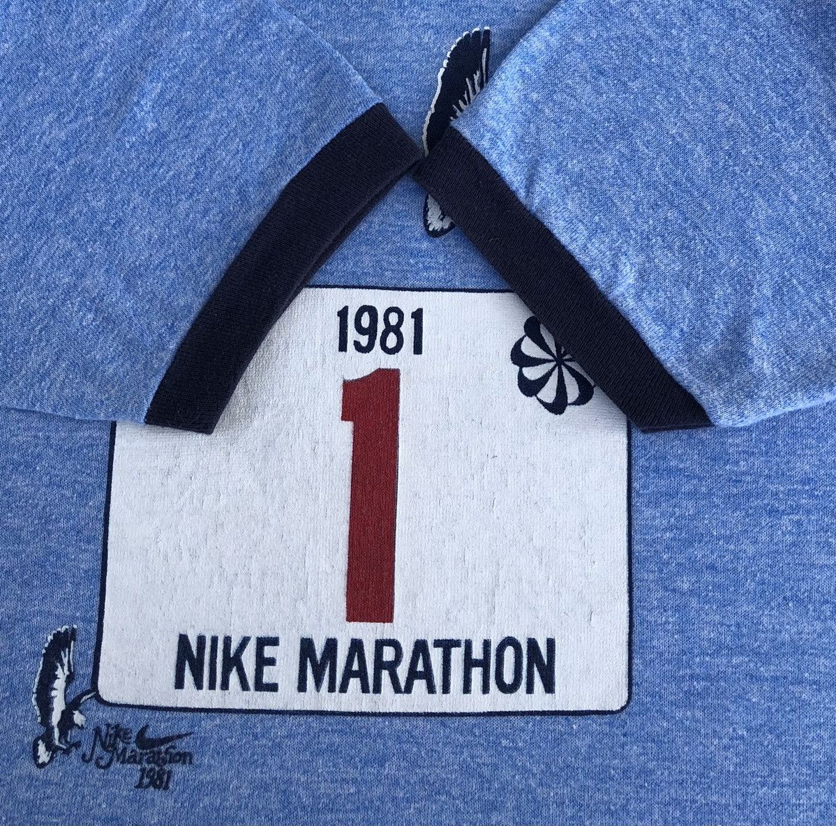 Nike VTG 1981 Nike Marathon T-Shirt Pinwhell Men’s By Sportwear Size US S / EU 44-46 / 1 - 4 Thumbnail
