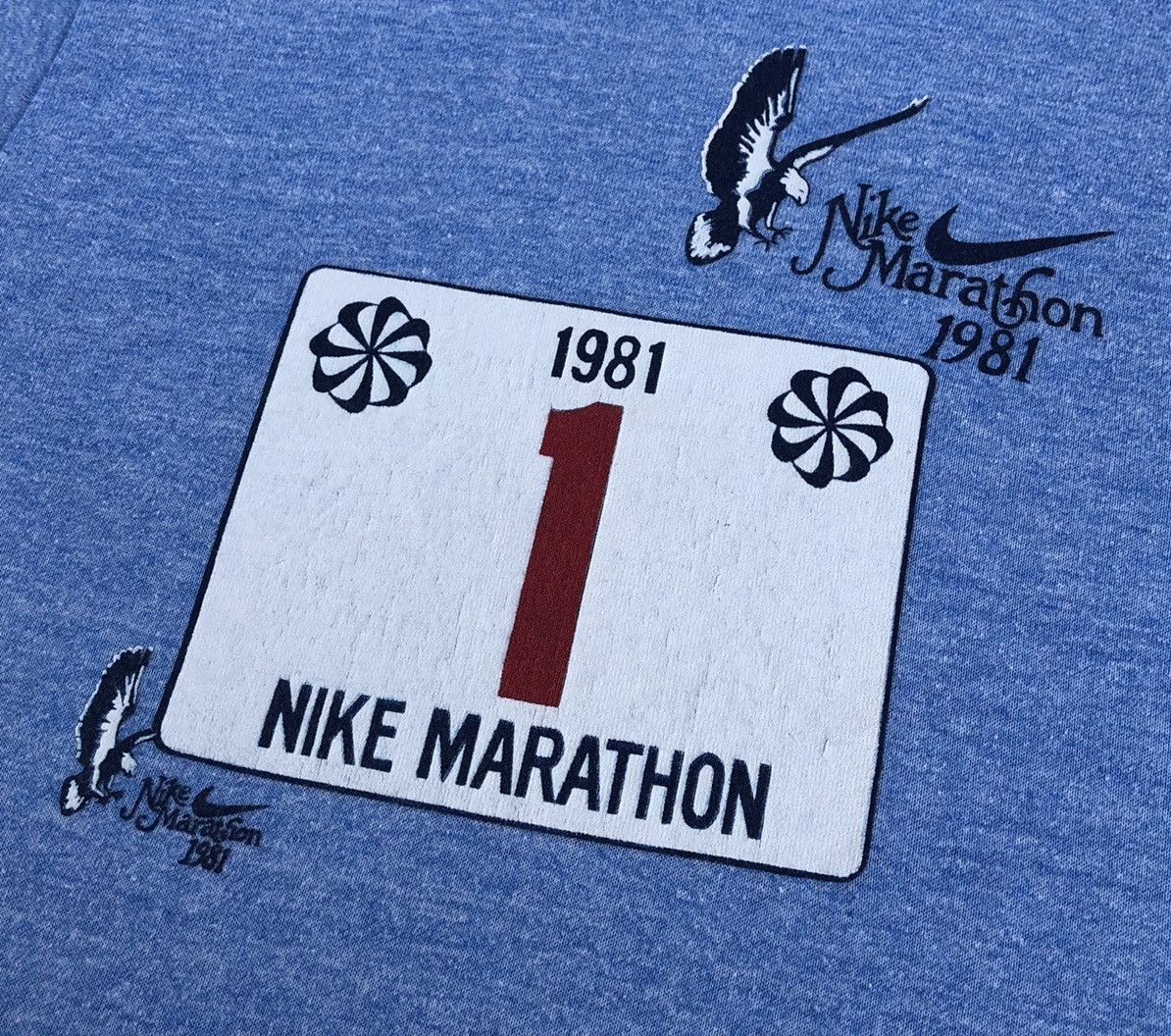 Nike VTG 1981 Nike Marathon T-Shirt Pinwhell Men’s By Sportwear Size US S / EU 44-46 / 1 - 3 Thumbnail