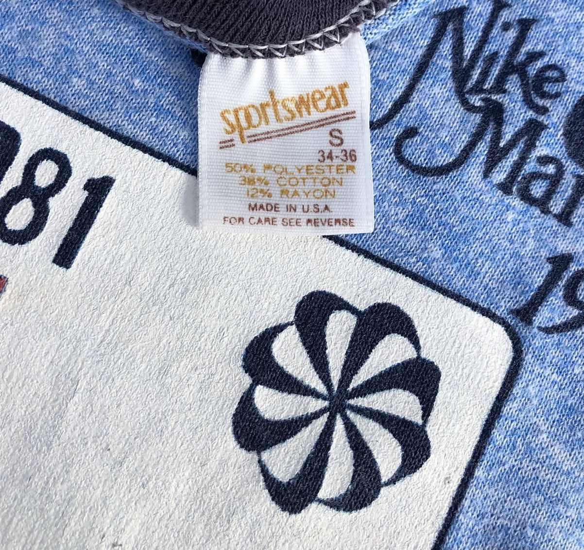 Nike VTG 1981 Nike Marathon T-Shirt Pinwhell Men’s By Sportwear Size US S / EU 44-46 / 1 - 6 Thumbnail