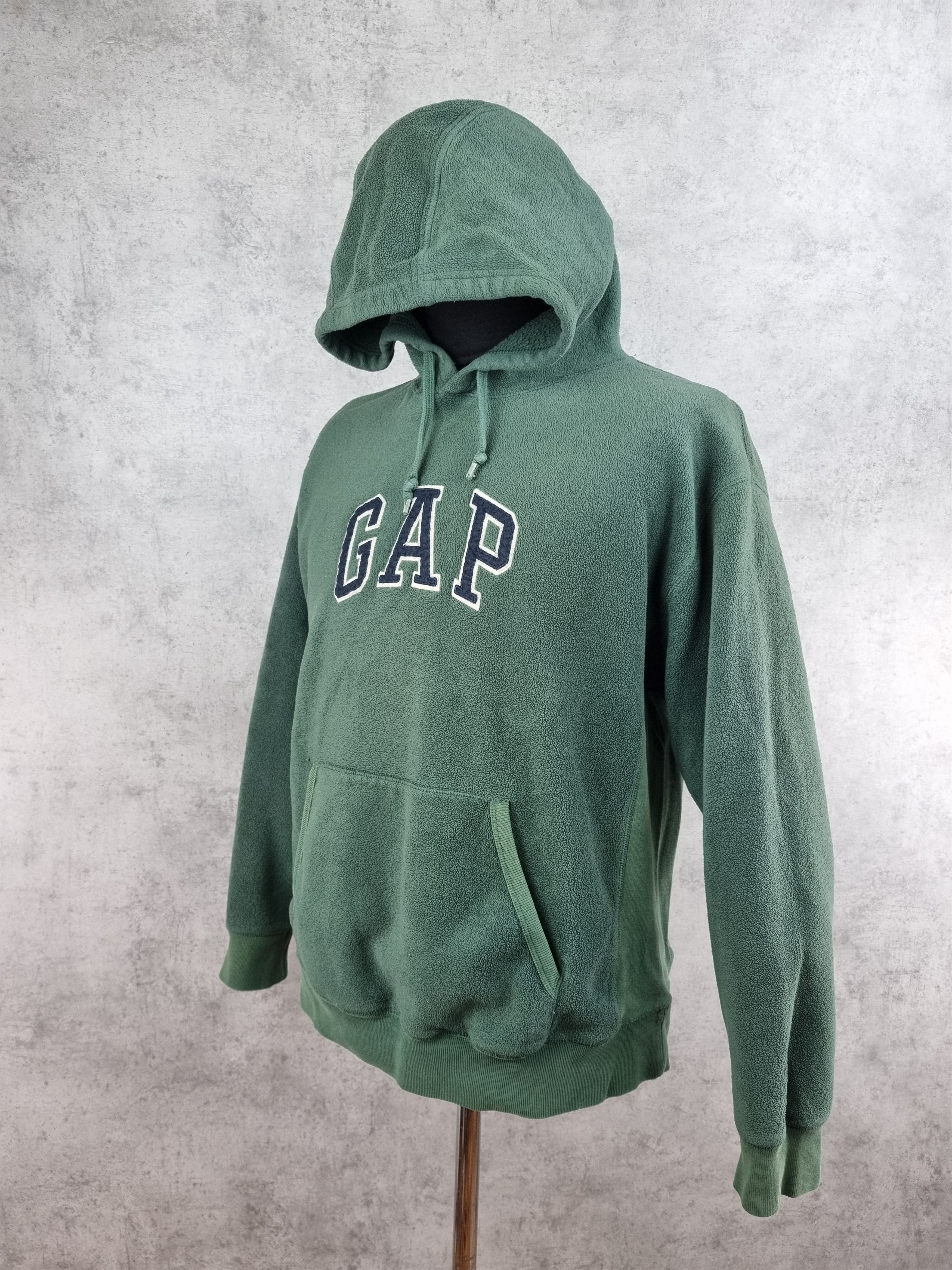 Gap × Vintage Vintage Gap Spellout Fleece Pine Green Hoodie Size US L / EU 52-54 / 3 - 15 Thumbnail