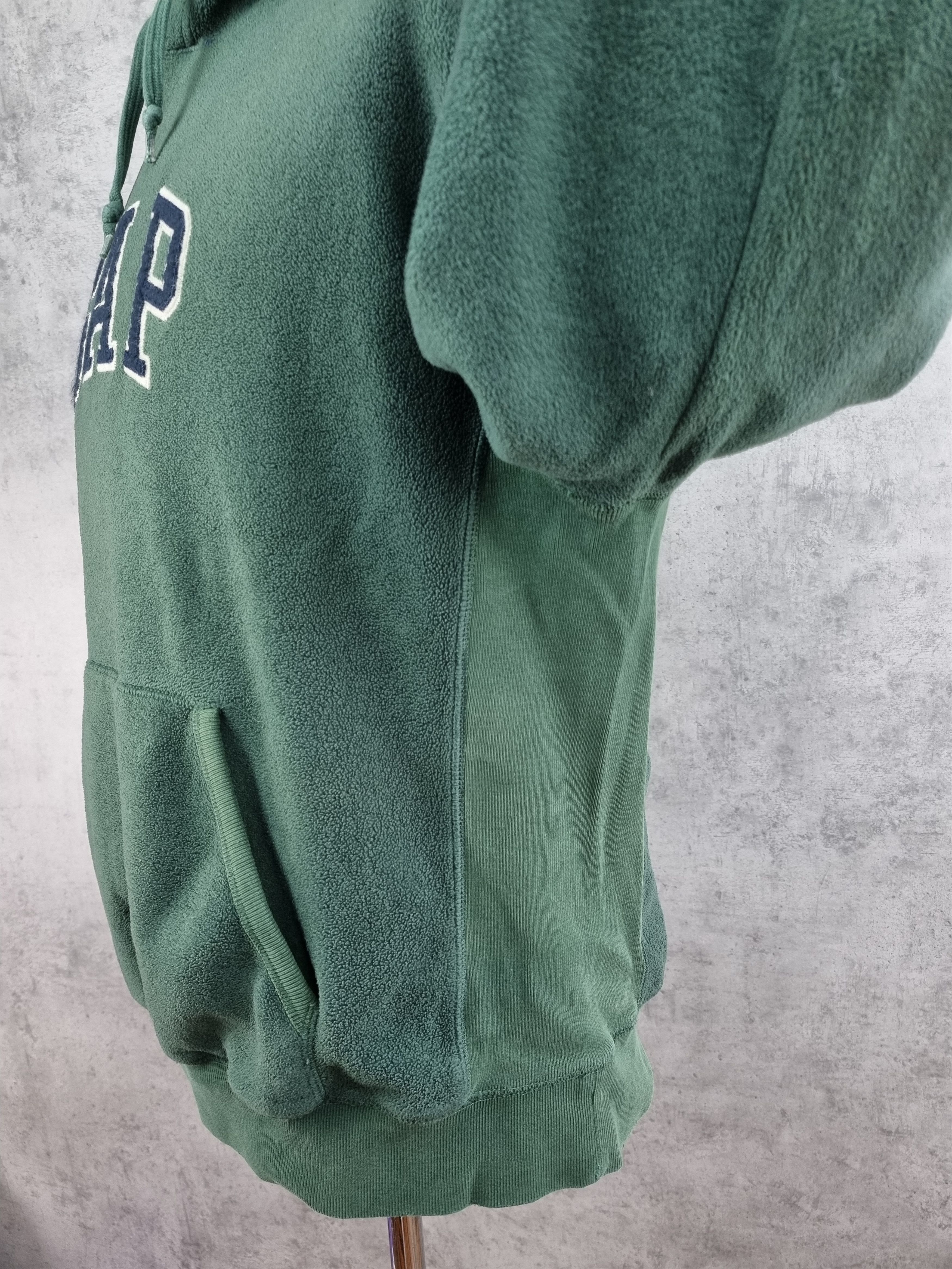 Gap × Vintage Vintage Gap Spellout Fleece Pine Green Hoodie Size US L / EU 52-54 / 3 - 10 Thumbnail