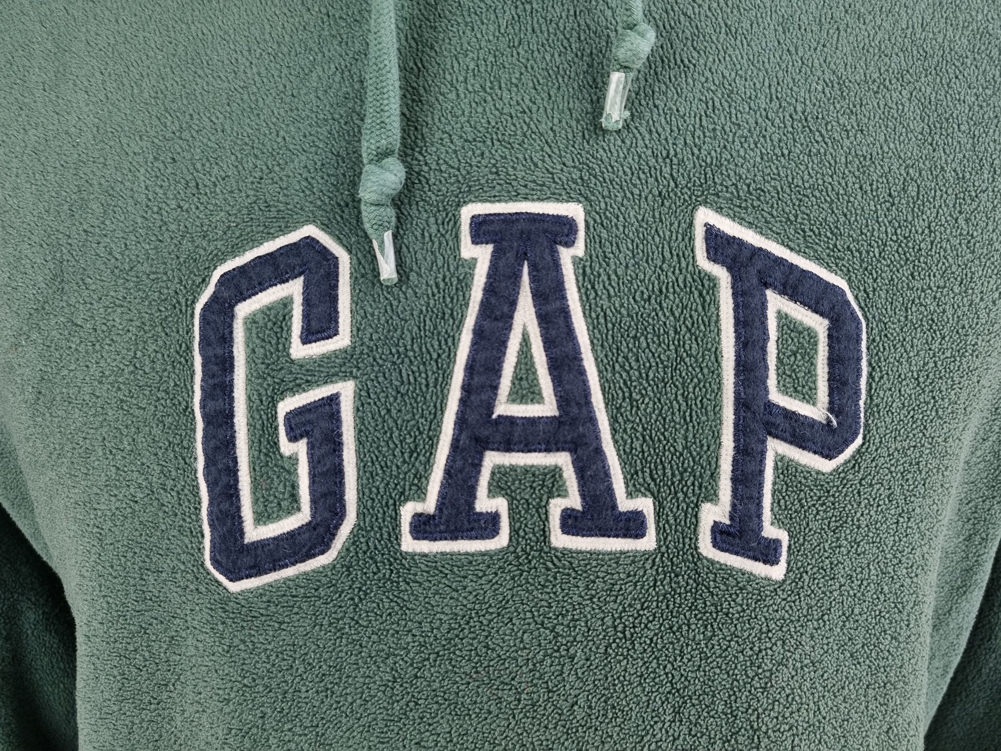 Gap × Vintage Vintage Gap Spellout Fleece Pine Green Hoodie Size US L / EU 52-54 / 3 - 4 Thumbnail