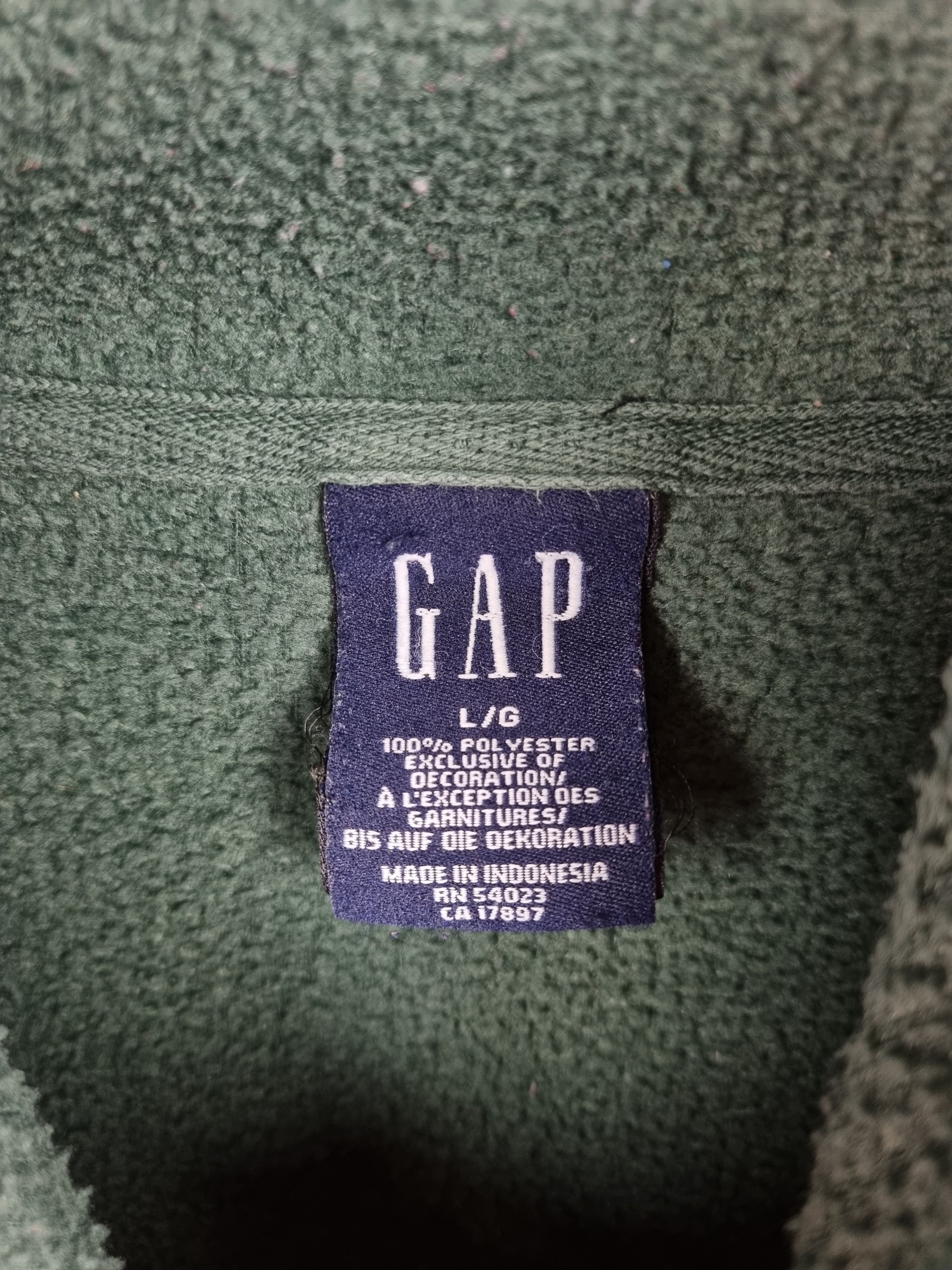 Gap × Vintage Vintage Gap Spellout Fleece Pine Green Hoodie Size US L / EU 52-54 / 3 - 7 Thumbnail