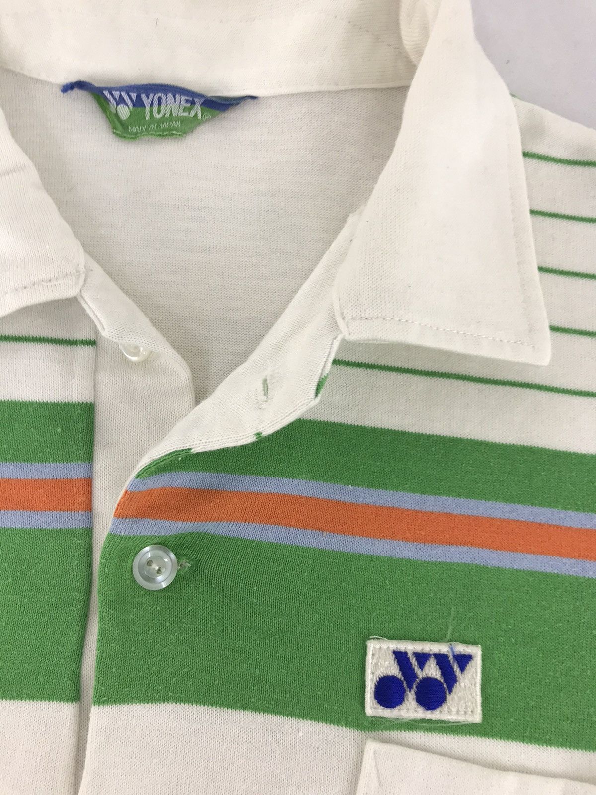 Vintage 90s Yonex Polo T-shirt Single Pocket Striped Design Size US S / EU 44-46 / 1 - 3 Thumbnail