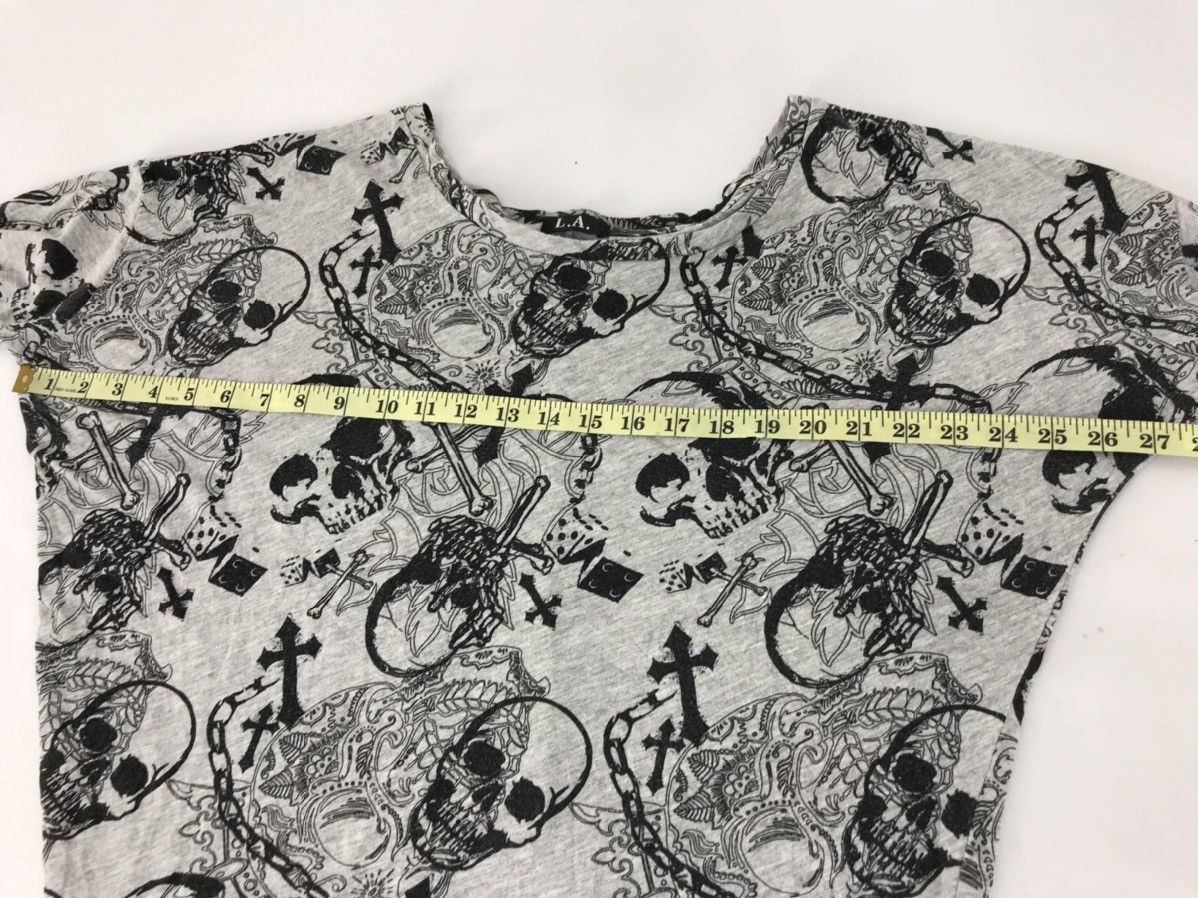 Japanese Brand Vintage L.A Oil Shock Sweatshirt All Over Skull Cross Print Size 3XL / US 20-22 - 7 Thumbnail