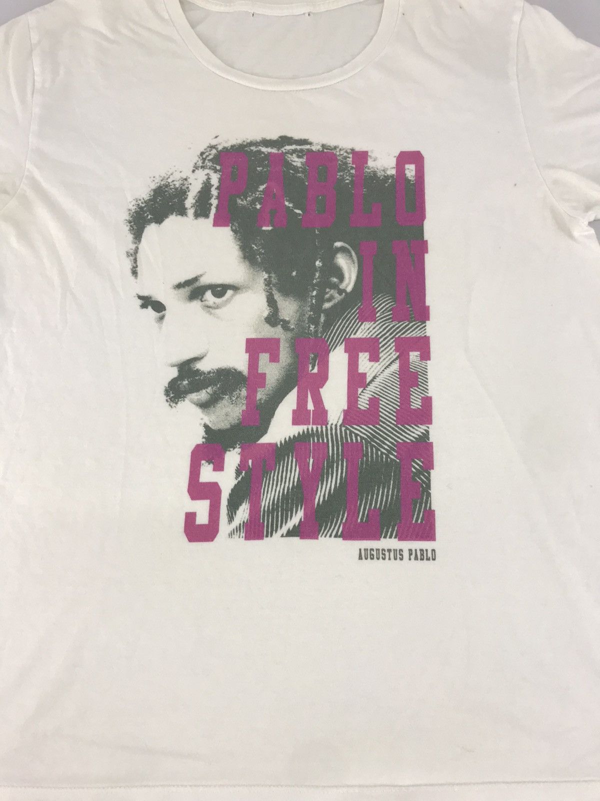 Rap Tees × Vintage Augustus Pablo In Free Time Rap Artist Tee Big Logo Size US S / EU 44-46 / 1 - 1 Thumbnail