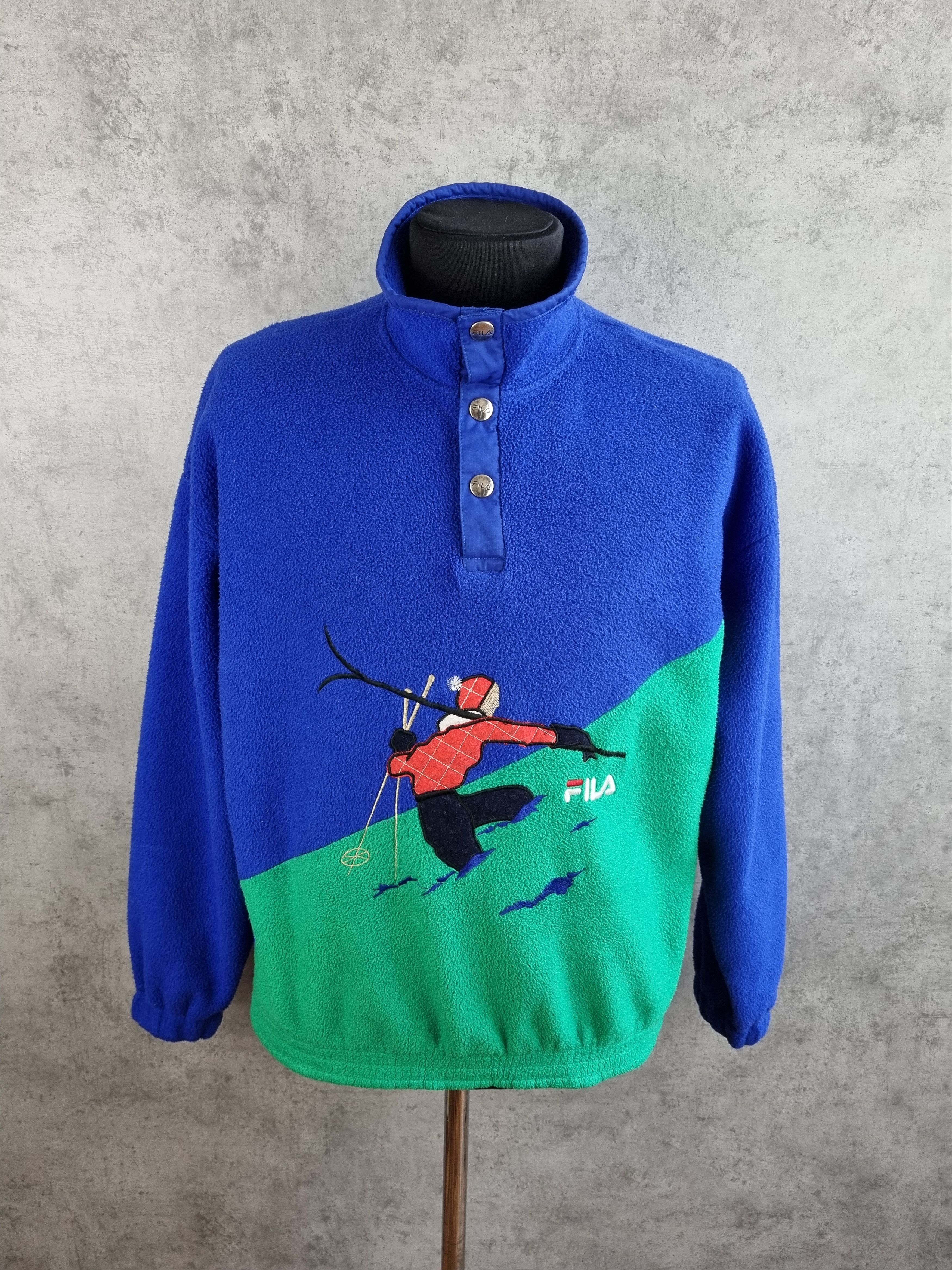 Fila × Vintage rare Fila Polarlite mountain hiking motif fleece Size US M / EU 48-50 / 2 - 1 Thumbnail