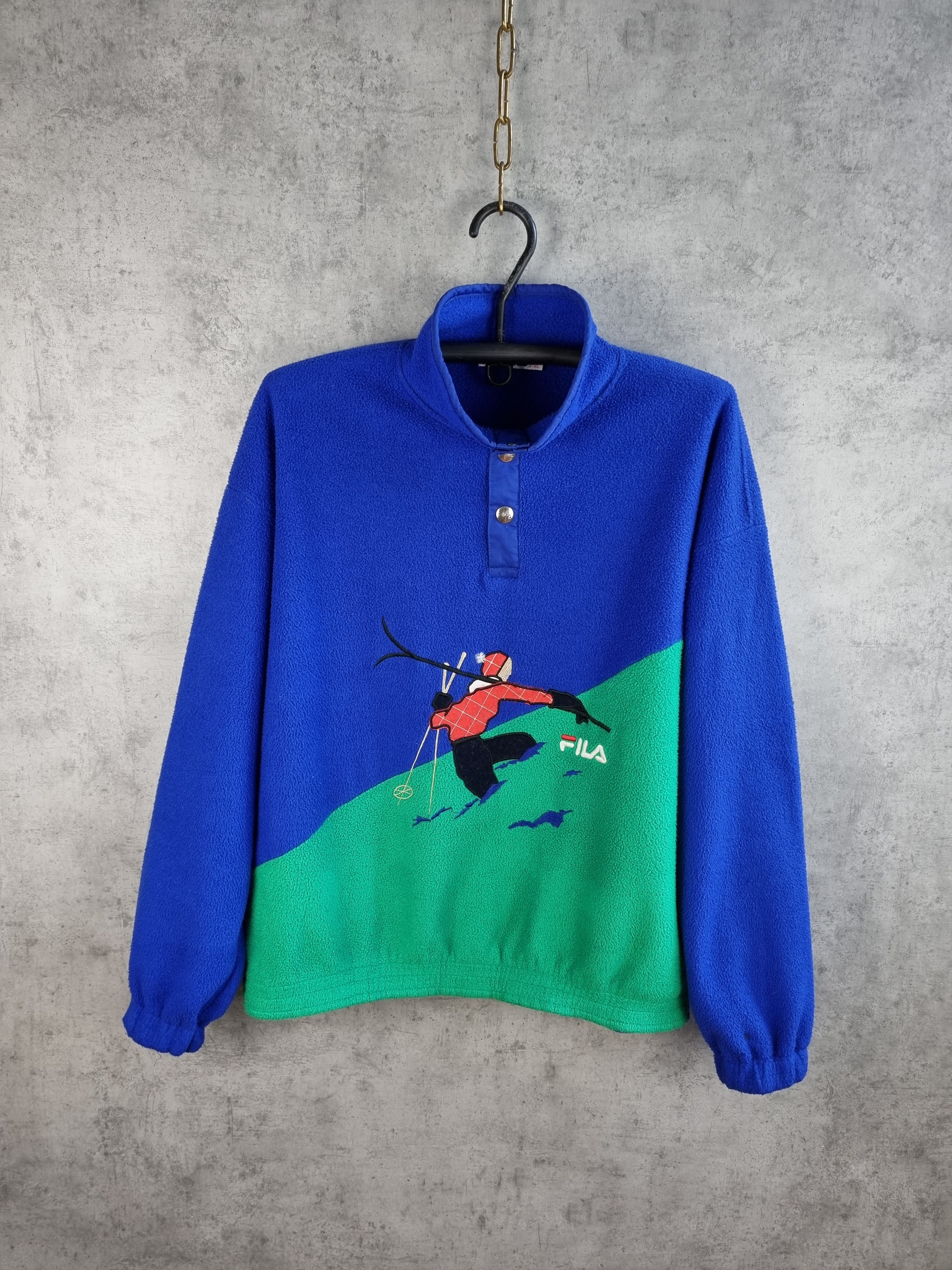 Fila × Vintage rare Fila Polarlite mountain hiking motif fleece Size US M / EU 48-50 / 2 - 2 Thumbnail