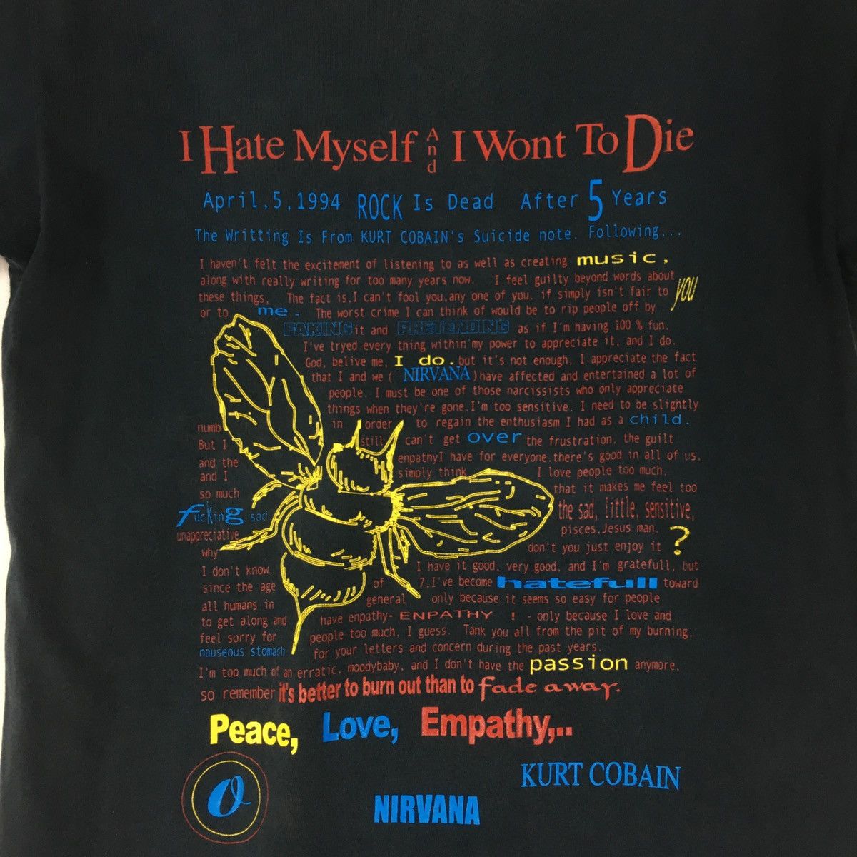 Band Tees × Nirvana × Vintage Rare Vintage Nirvana kurt cobain suicide note Size US M / EU 48-50 / 2 - 2 Thumbnail