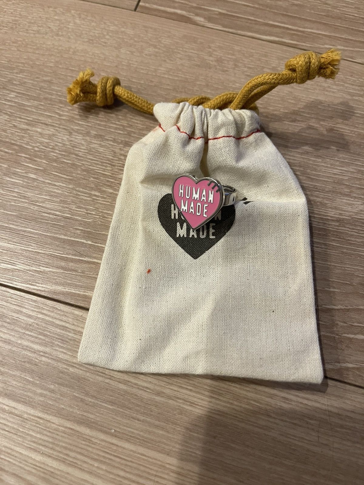 image of Human Made Japan Heart Logo Ring in Pinks, Men's