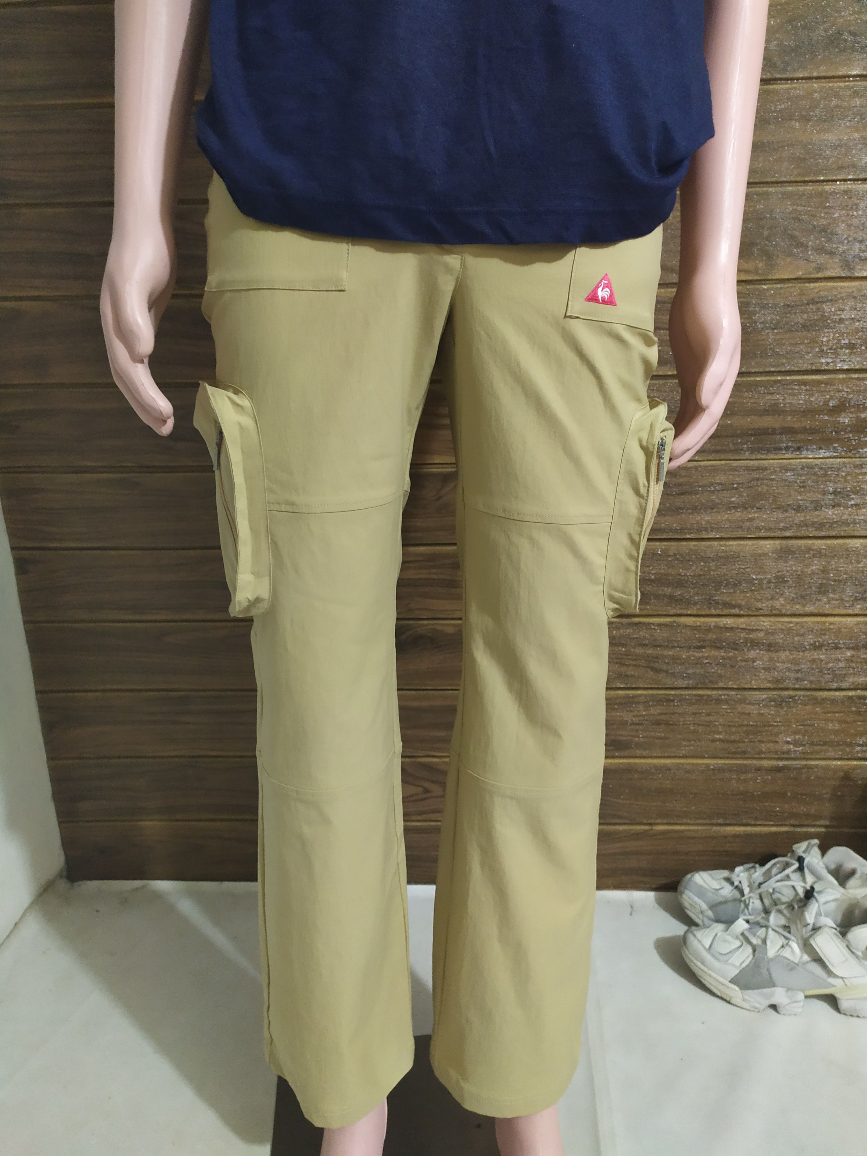 image of Le Coq Sportif 3D Cargo Flared Pants Tactical Parachute in Soft Brown, Men's (Size 29)