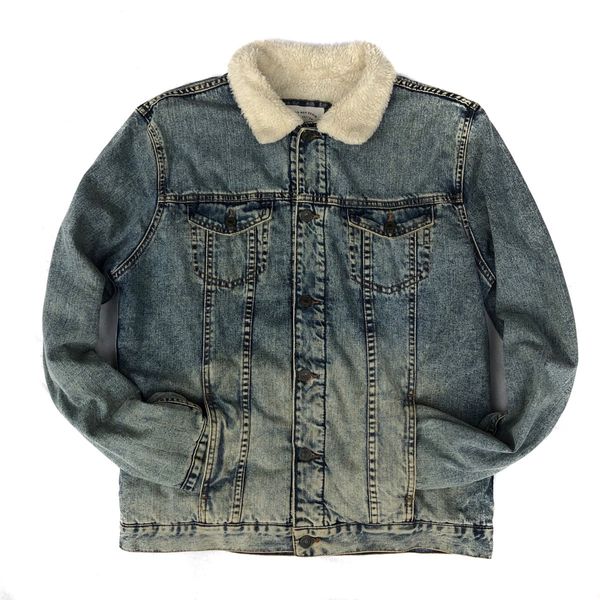 Zara Zara Man Sherpa Lined Denim Jacket Grailed
