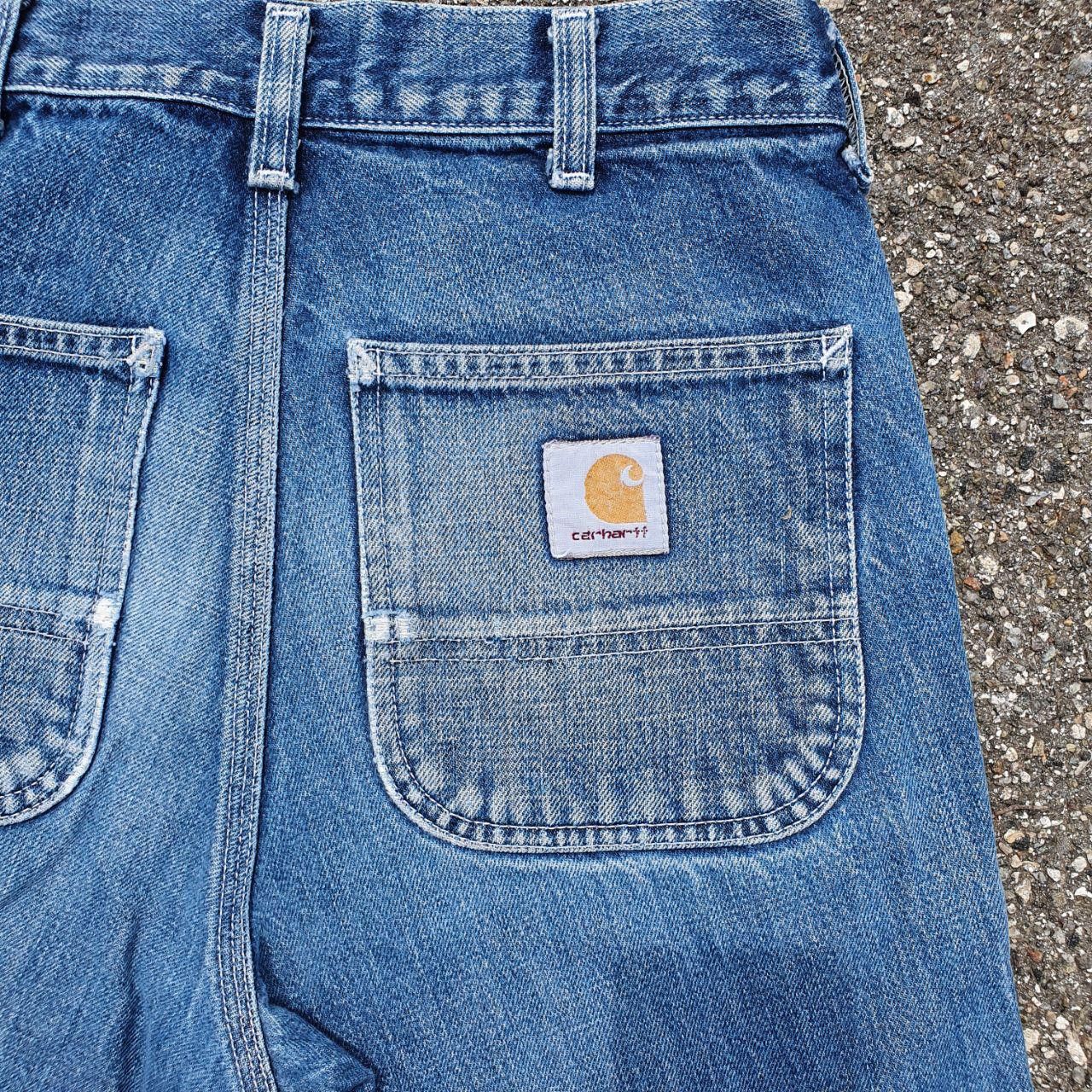 Carhartt × Vintage Rare size 90s Vintage Carhartt Logo Denim Shorts Size US 28 / EU 44 - 5 Thumbnail