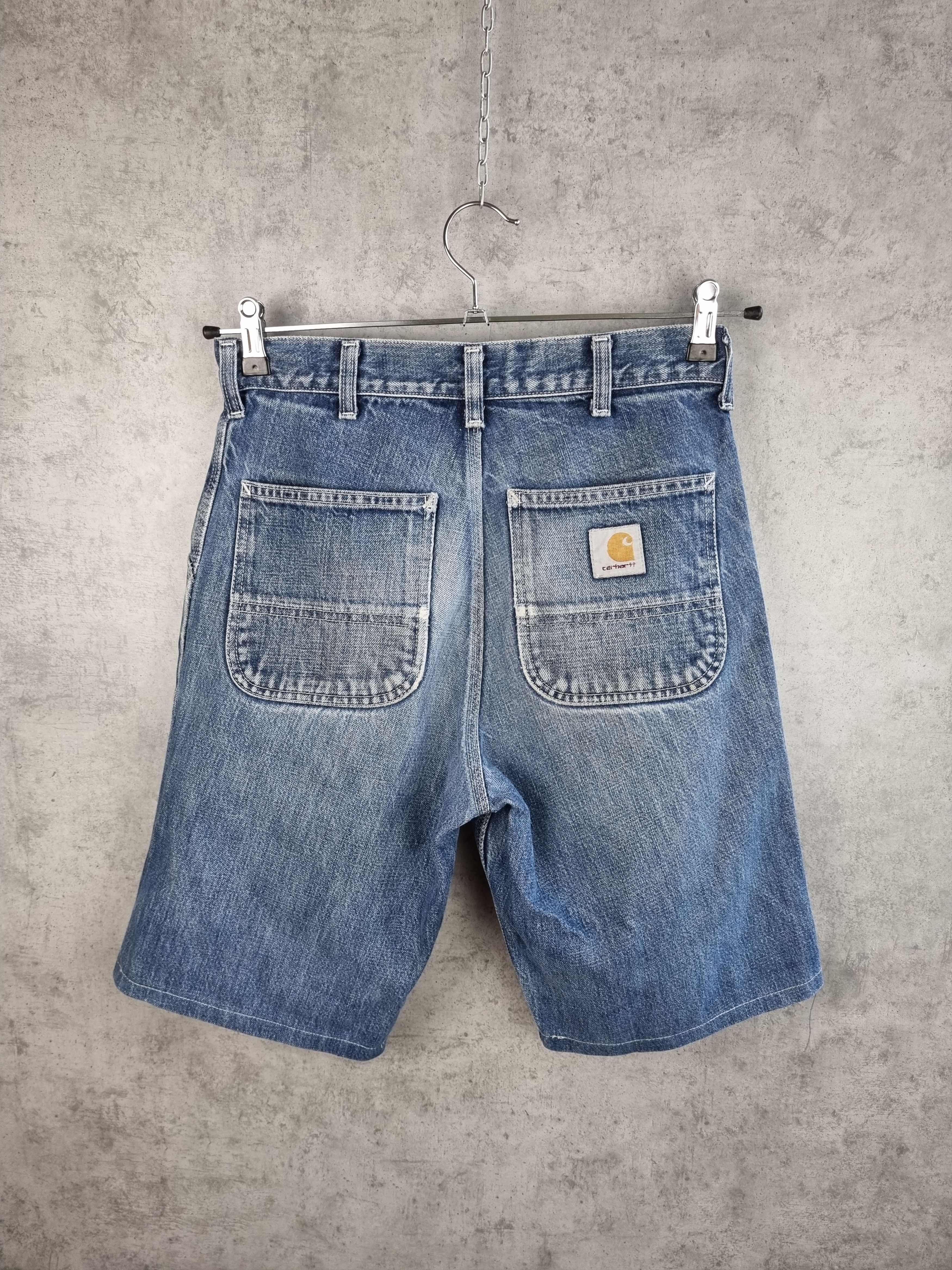 Carhartt × Vintage Rare size 90s Vintage Carhartt Logo Denim Shorts Size US 28 / EU 44 - 1 Thumbnail