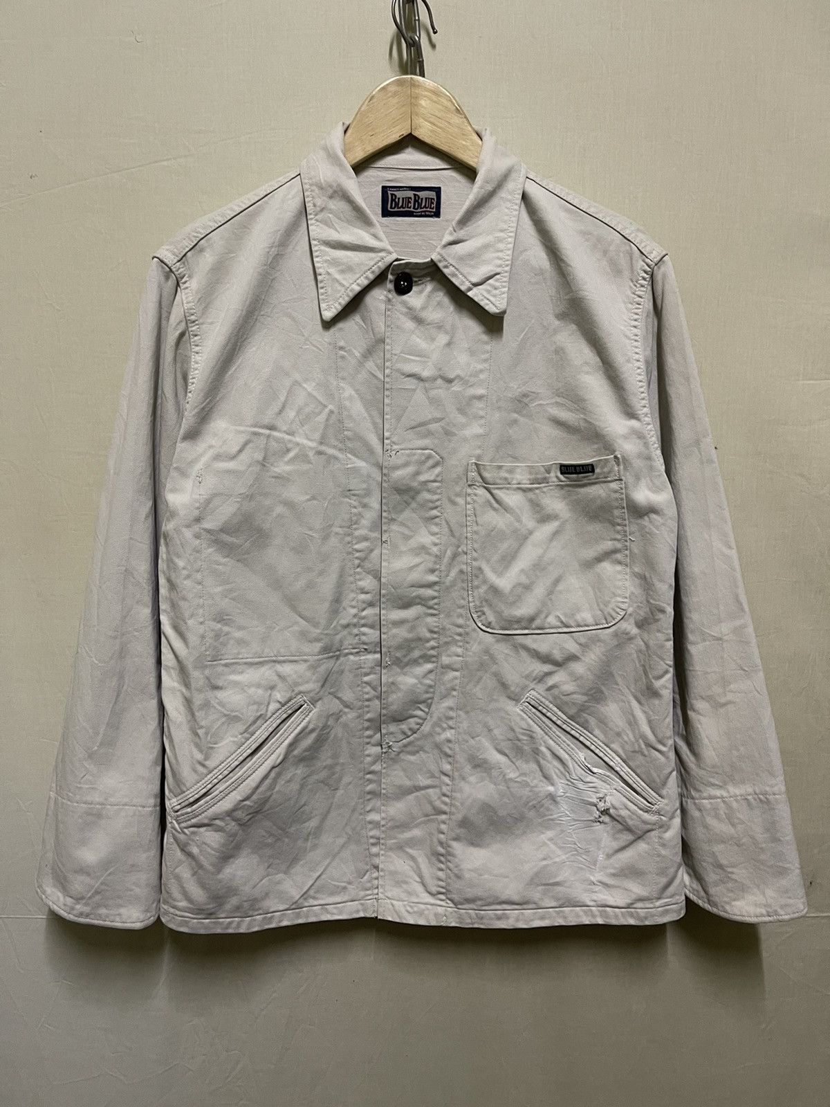 Blue Blue Japan × Japanese Brand Vintage Blue Blue Japan Distressed Jacket Size US S / EU 44-46 / 1 - 1 Thumbnail