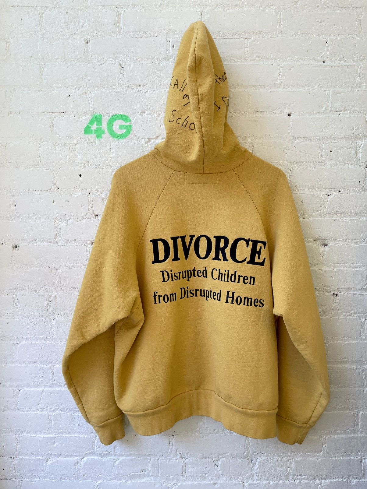 image of Enfants Riches Deprimes Erd Divorce Hoodie Signed By Henri in Yellow, Men's (Size XL)