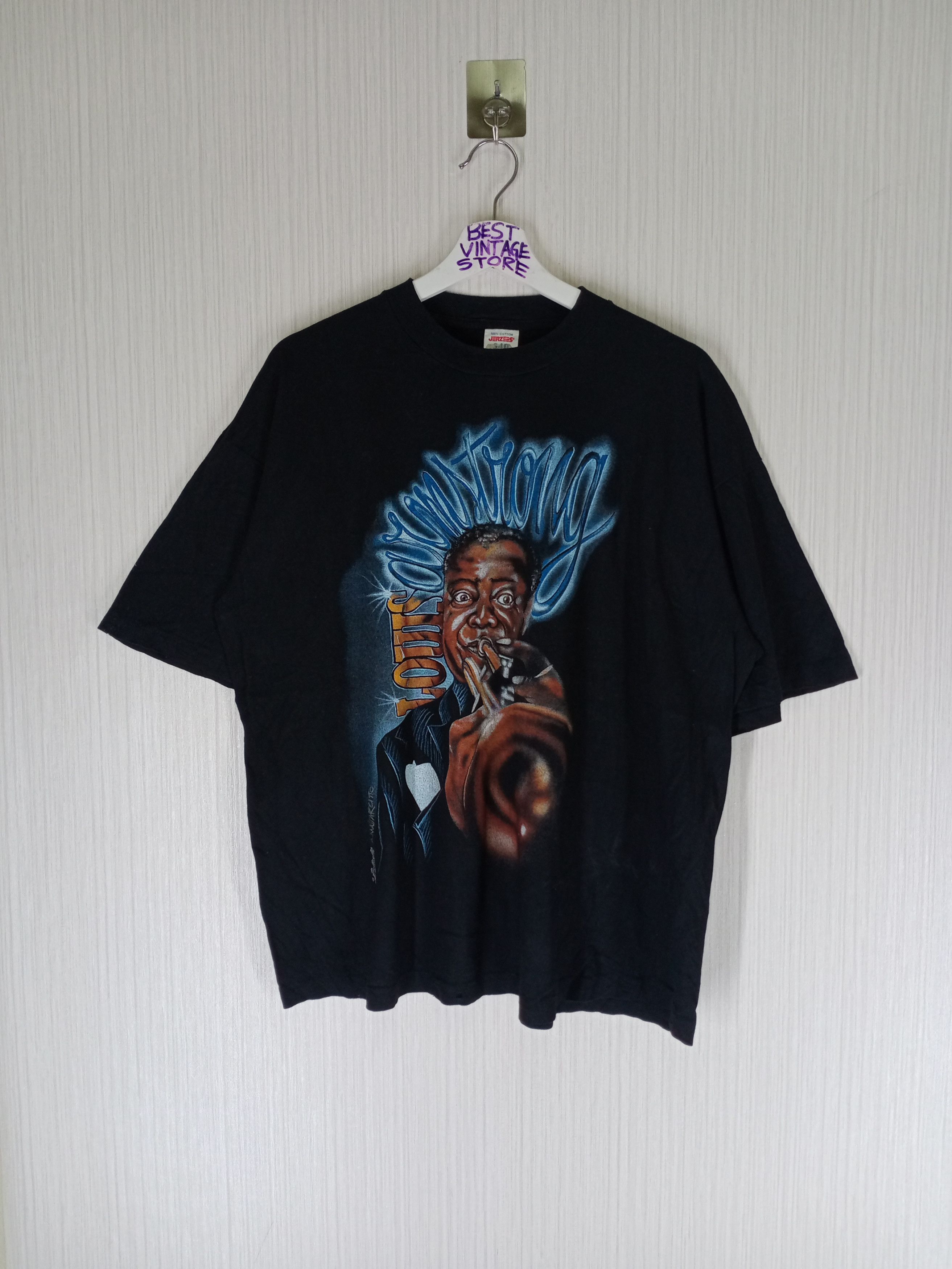 Band Tees Rare Vintage 90s Louis Amstrong Tshirt Size US XL / EU 56 / 4 - 1 Thumbnail