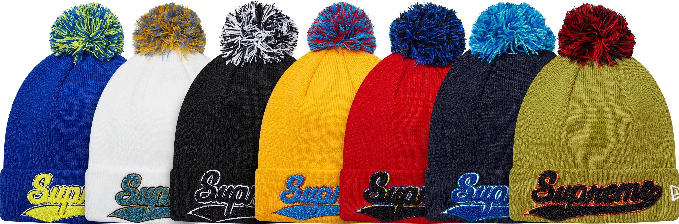 New Era × Supreme Supreme x New Era Beanie Pompom Script Logo Green Acrylic Size ONE SIZE - 10 Thumbnail