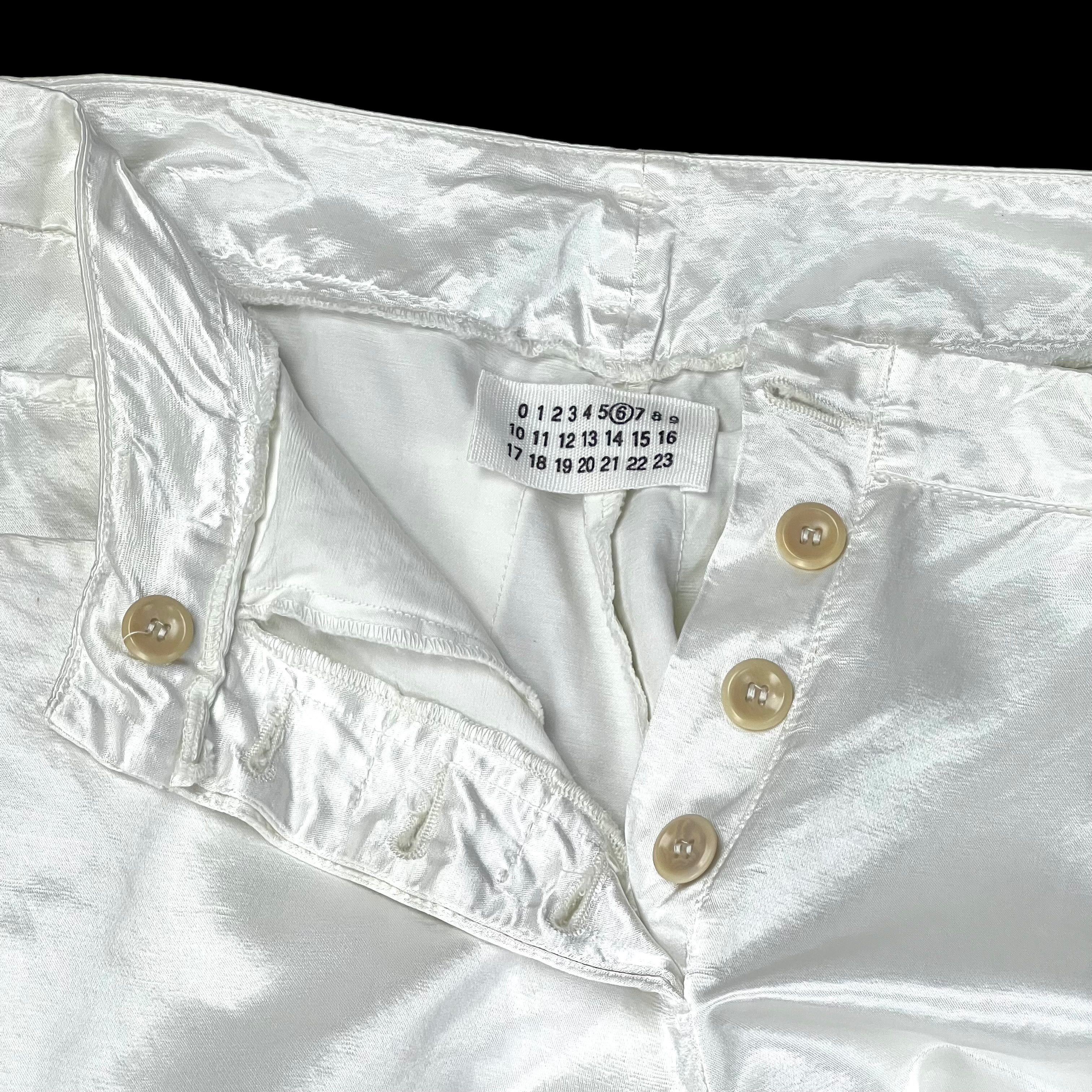 Maison Margiela S/S 99 ⑥ Archive White Silk Button Up Trouser Size US 31 - 4 Thumbnail